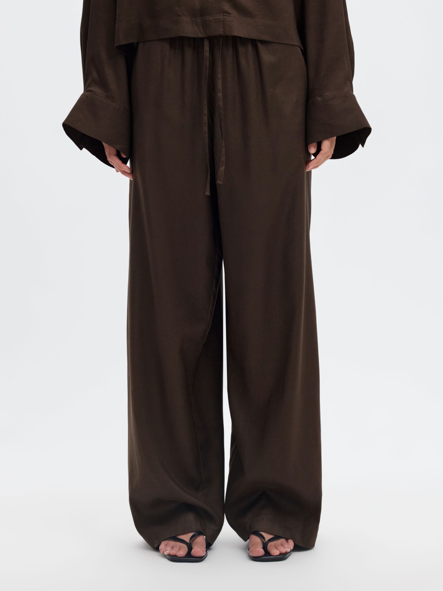 DRAWSTRING HIGH WAISTED TROUSERS