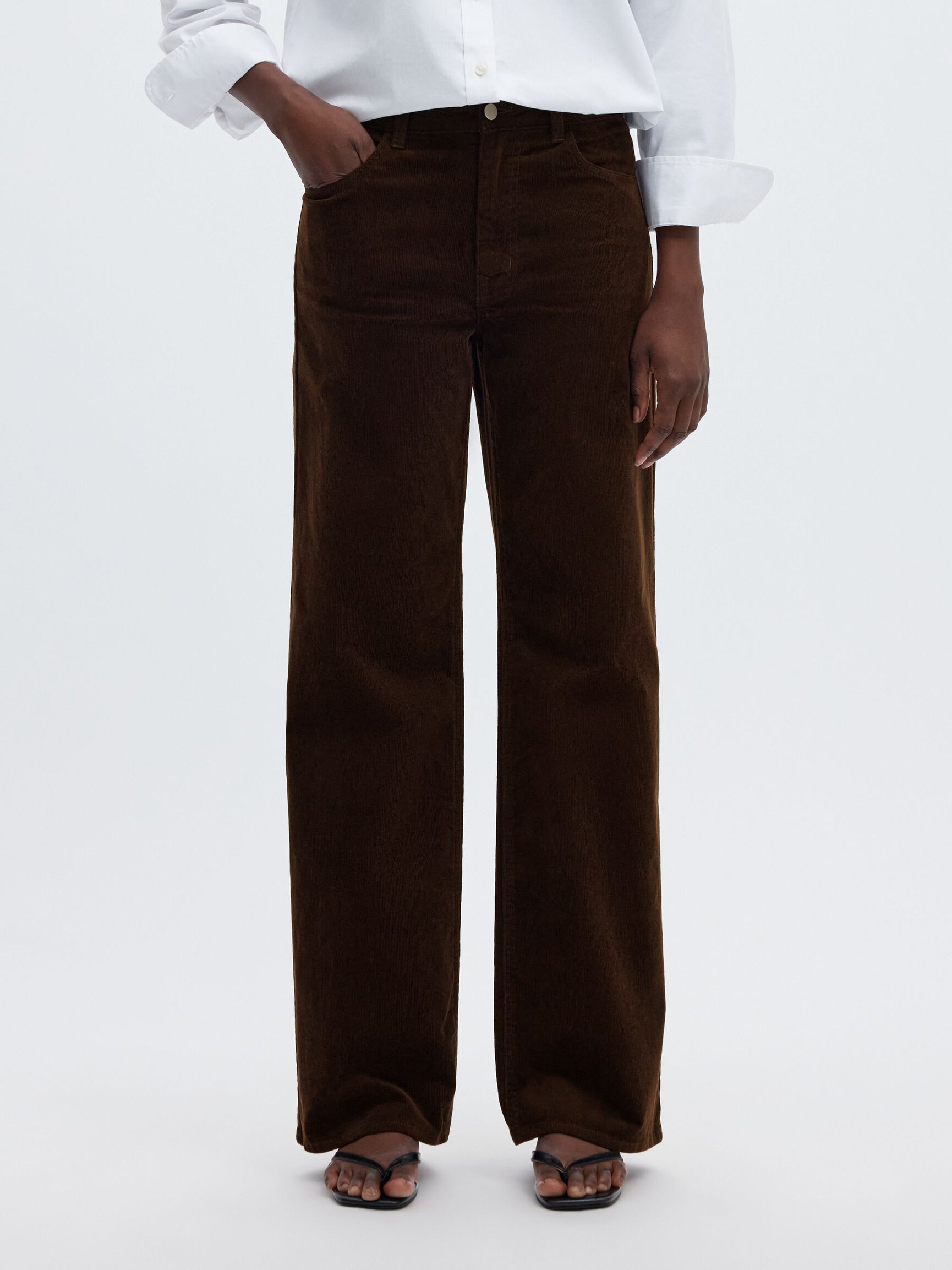 WIDE FIT CORDUROY TROUSERS