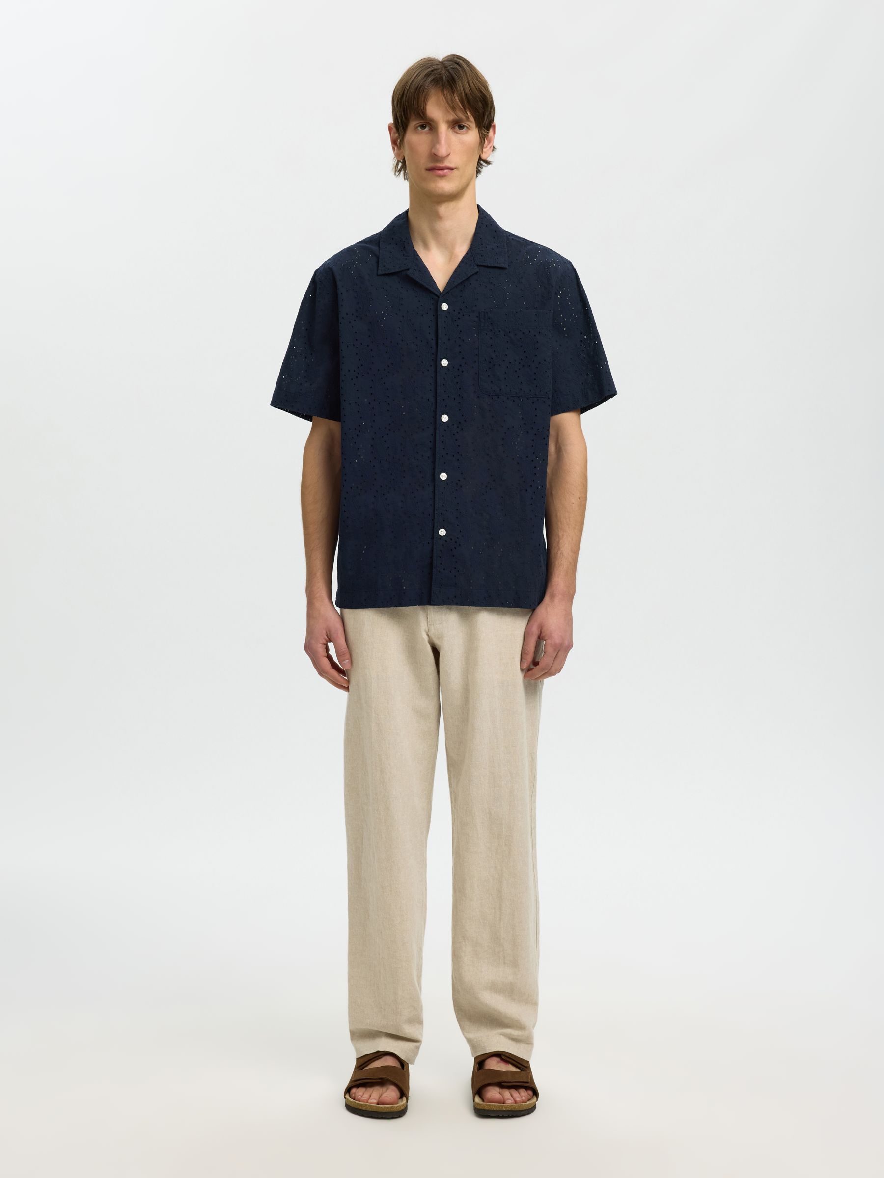 BRODERIE ANGLAISE SHORT SLEEVED SHIRT