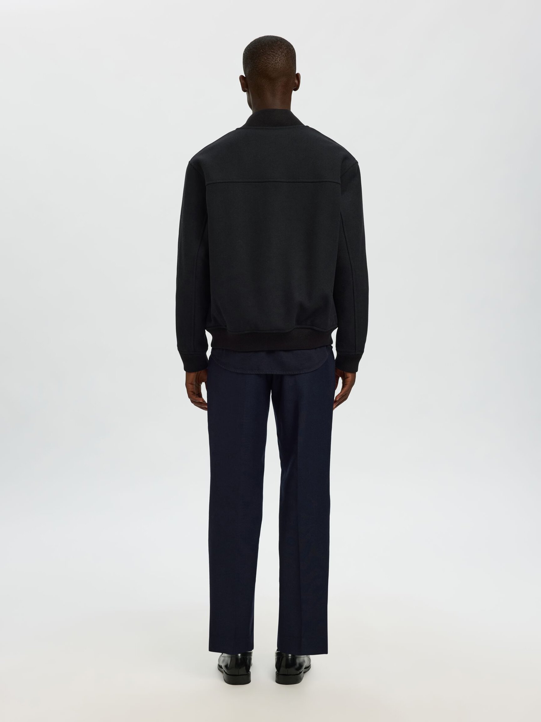 WOOL BLEND BOMBER JACKET