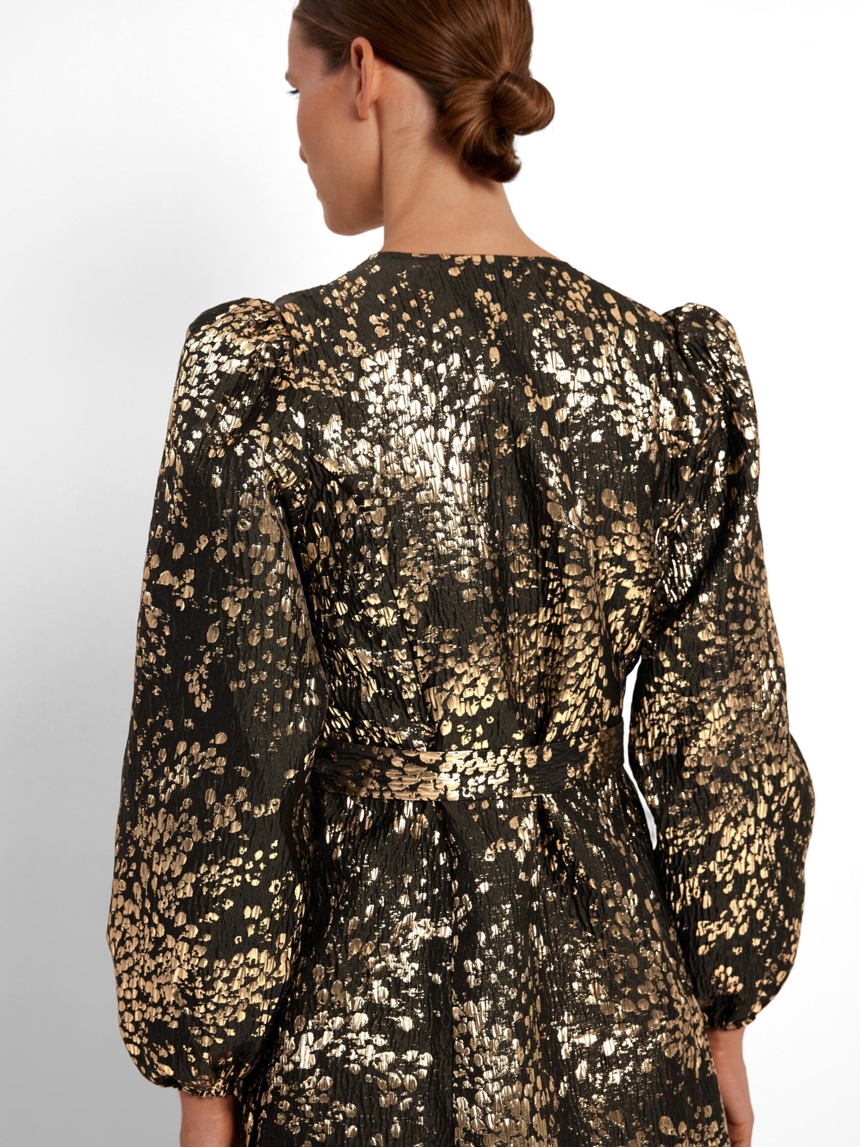 METALLIC JACQUARD MINI DRESS