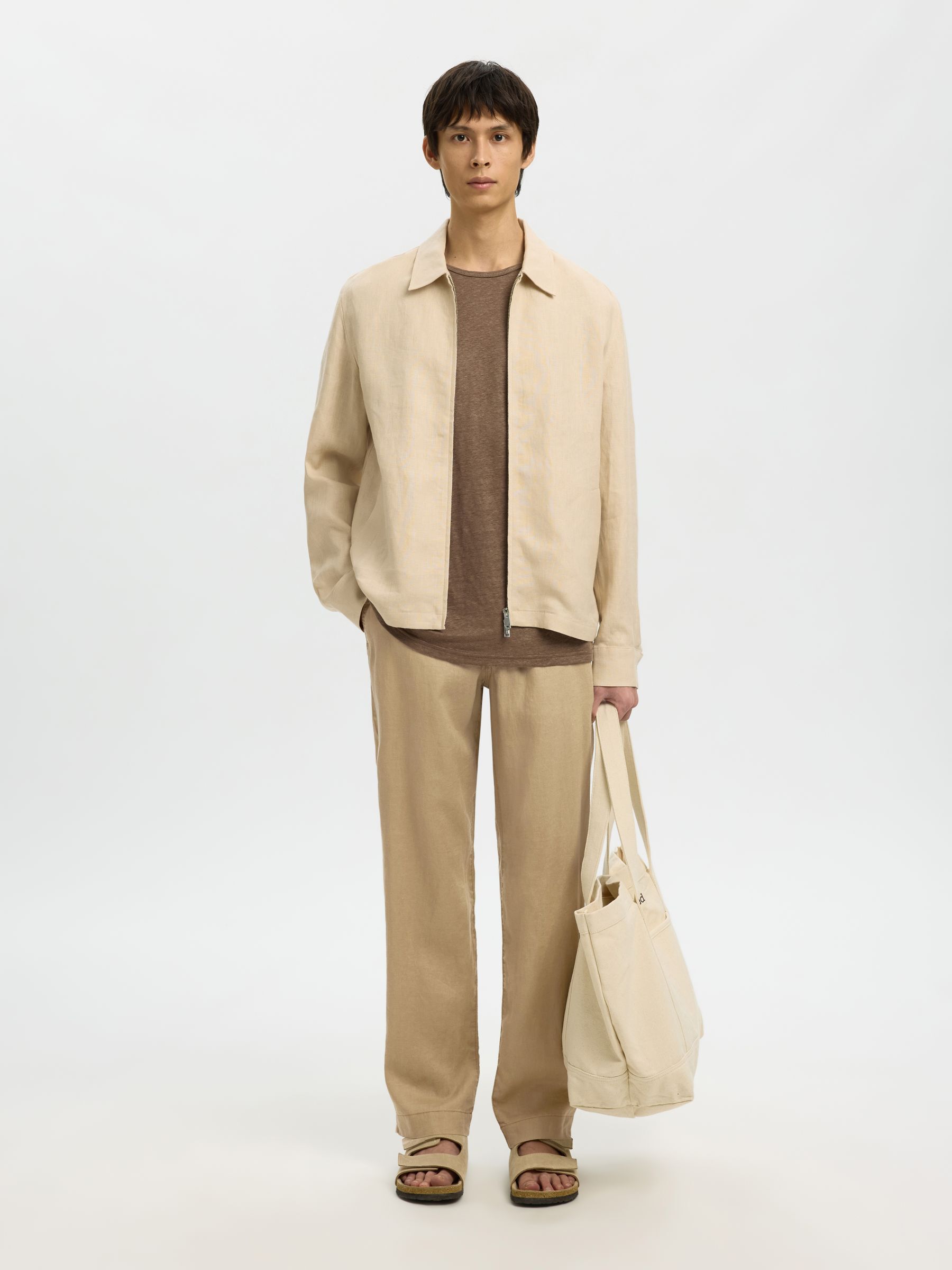 196 STRAIGHT FIT LINEN TROUSERS