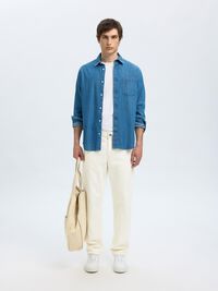 KATOENMIX STRAIGHT FIT JEANS, White Denim, highres