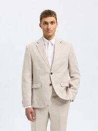 100% LINNEN BLAZER, Sand, highres