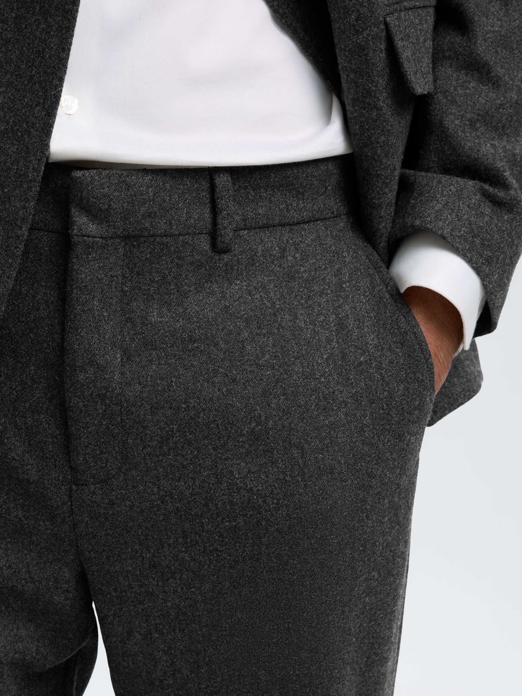 WOOL BLEND SUIT TROUSERS