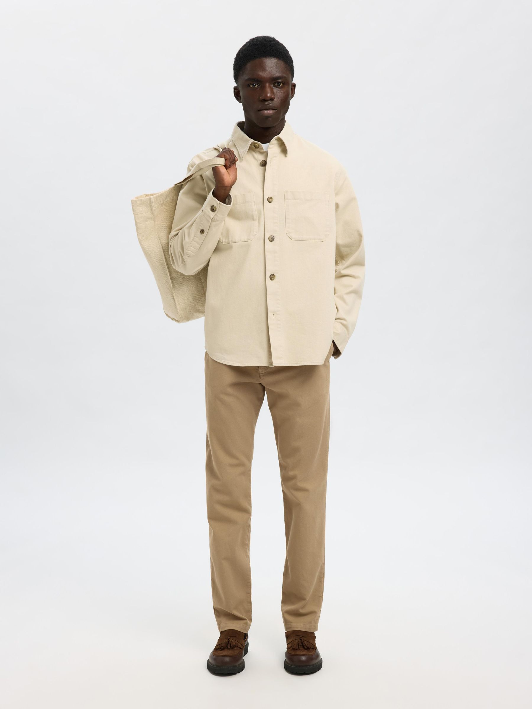 REGULAR FIT TWILL OVERSHIRT
