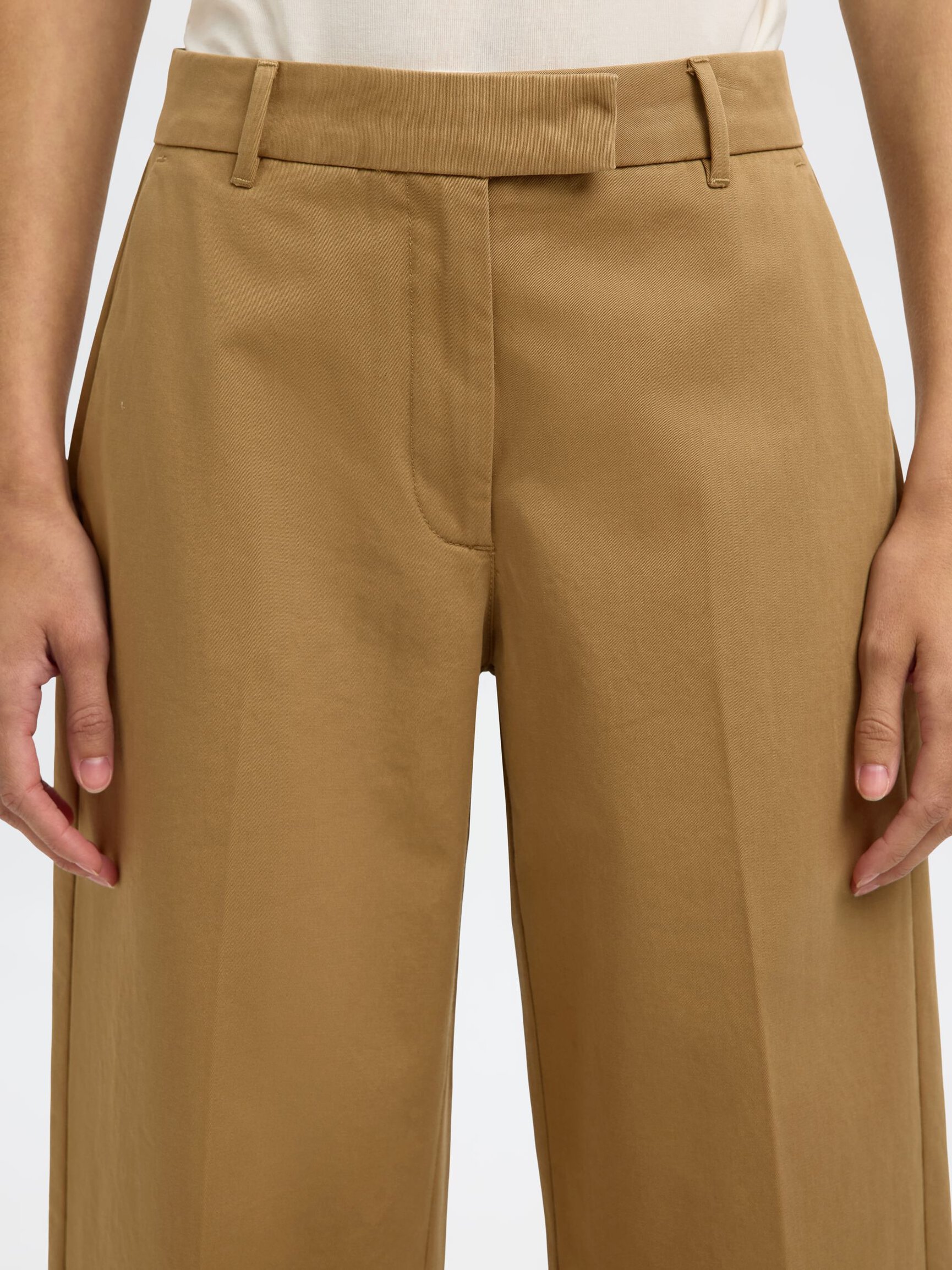 100% COTTON WIDE-LEG TROUSERS