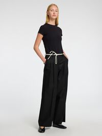 EXTRA WIJDE PIJPEN HIGH-WAIST BROEK, Black, highres