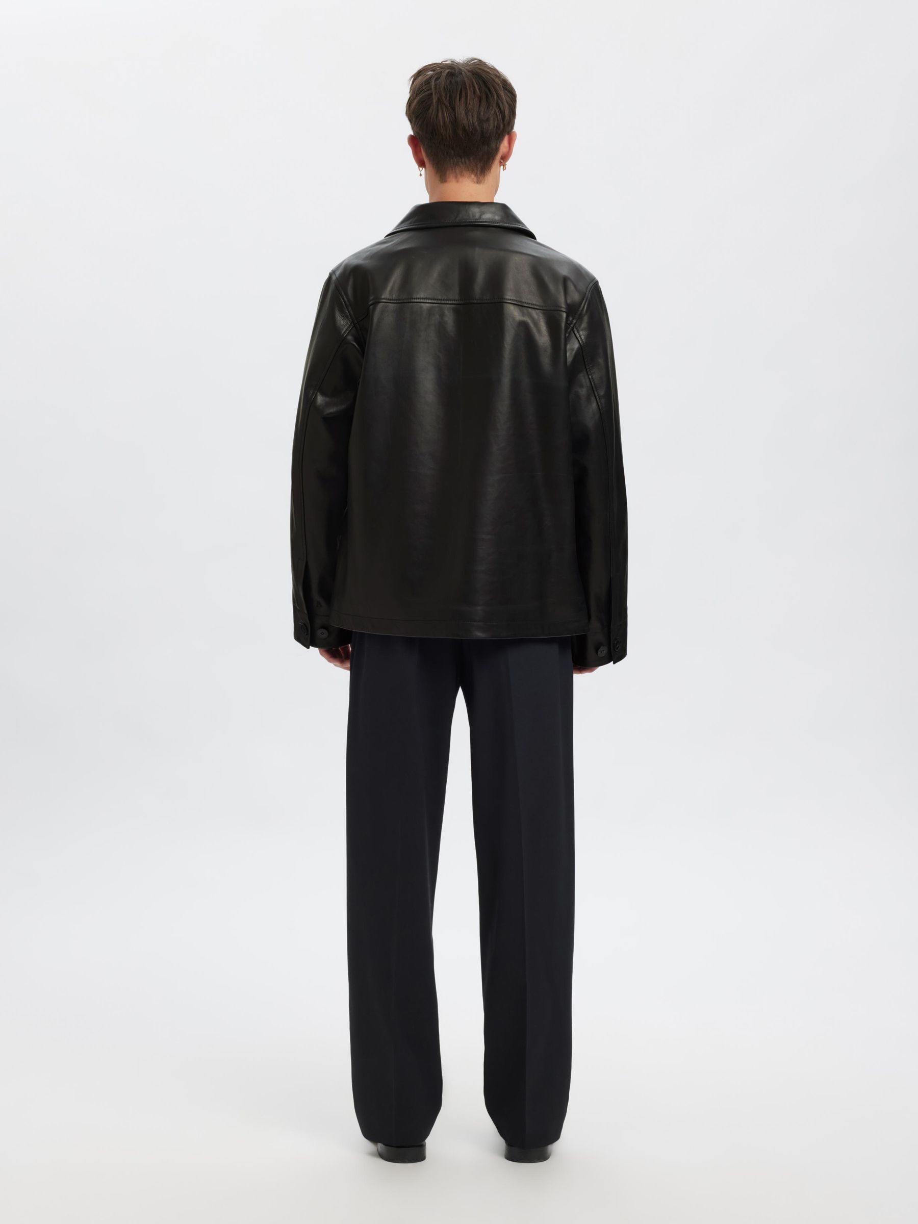 BUTTONED LEATHER JACKET