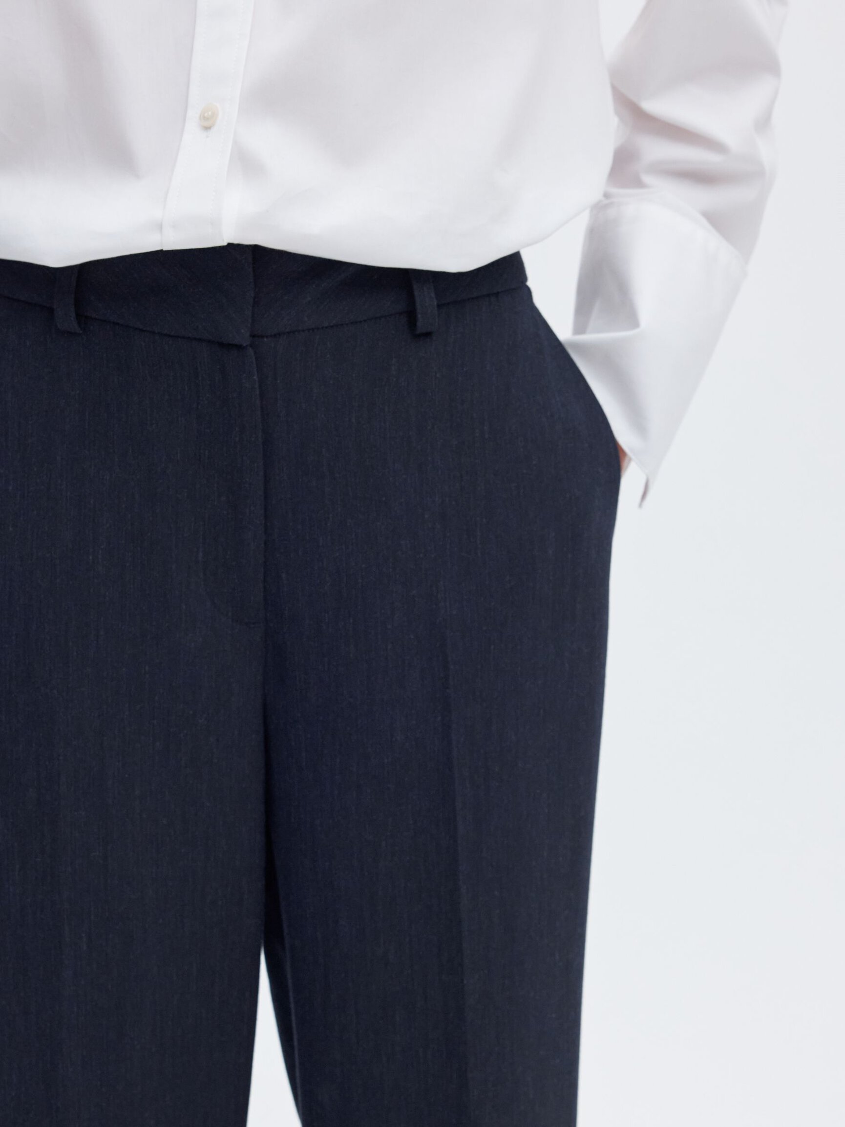 VISCOSE BLEND WIDE-LEG TROUSERS
