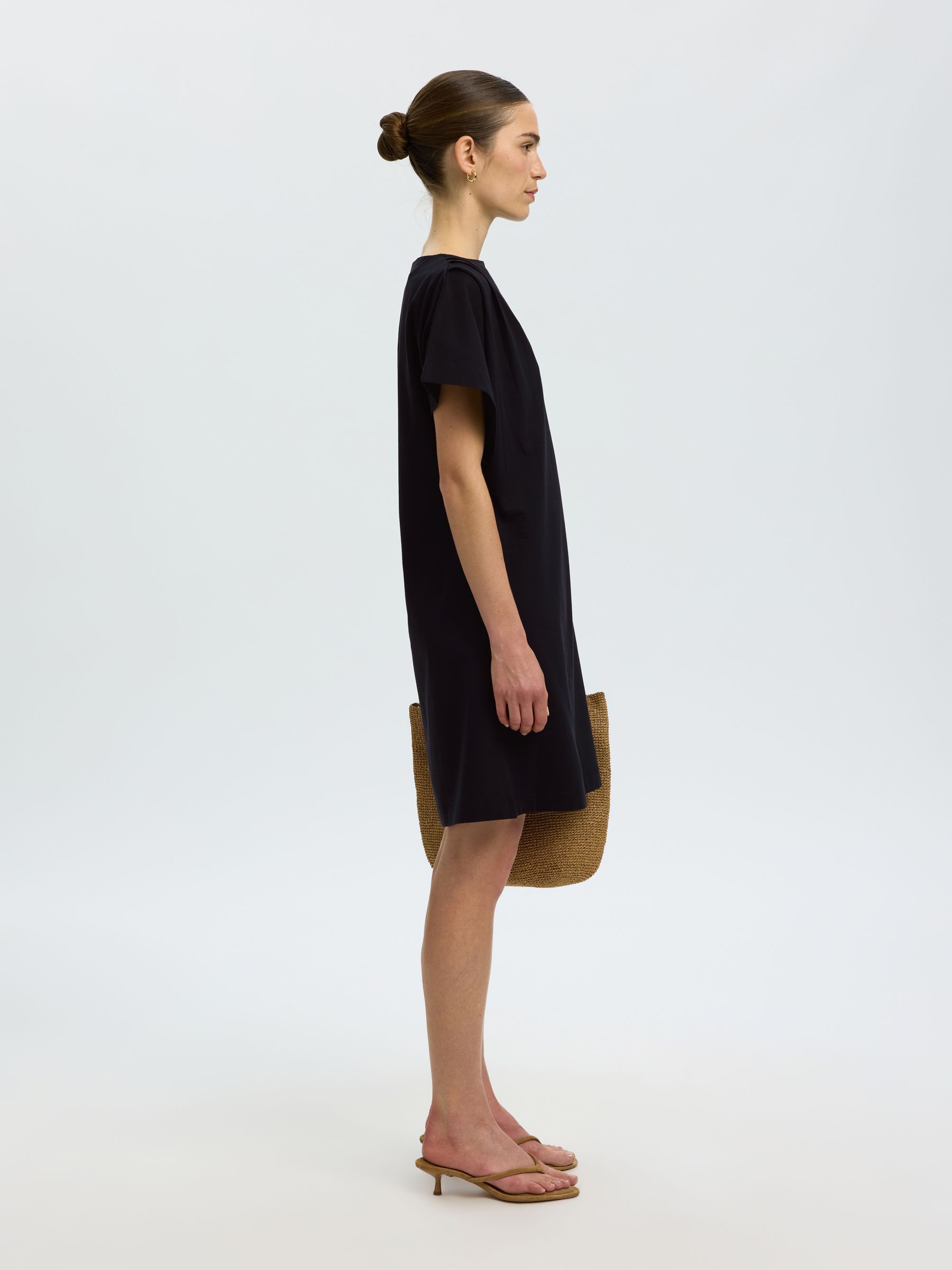 COTTON SHORT SLEEVED MINI DRESS