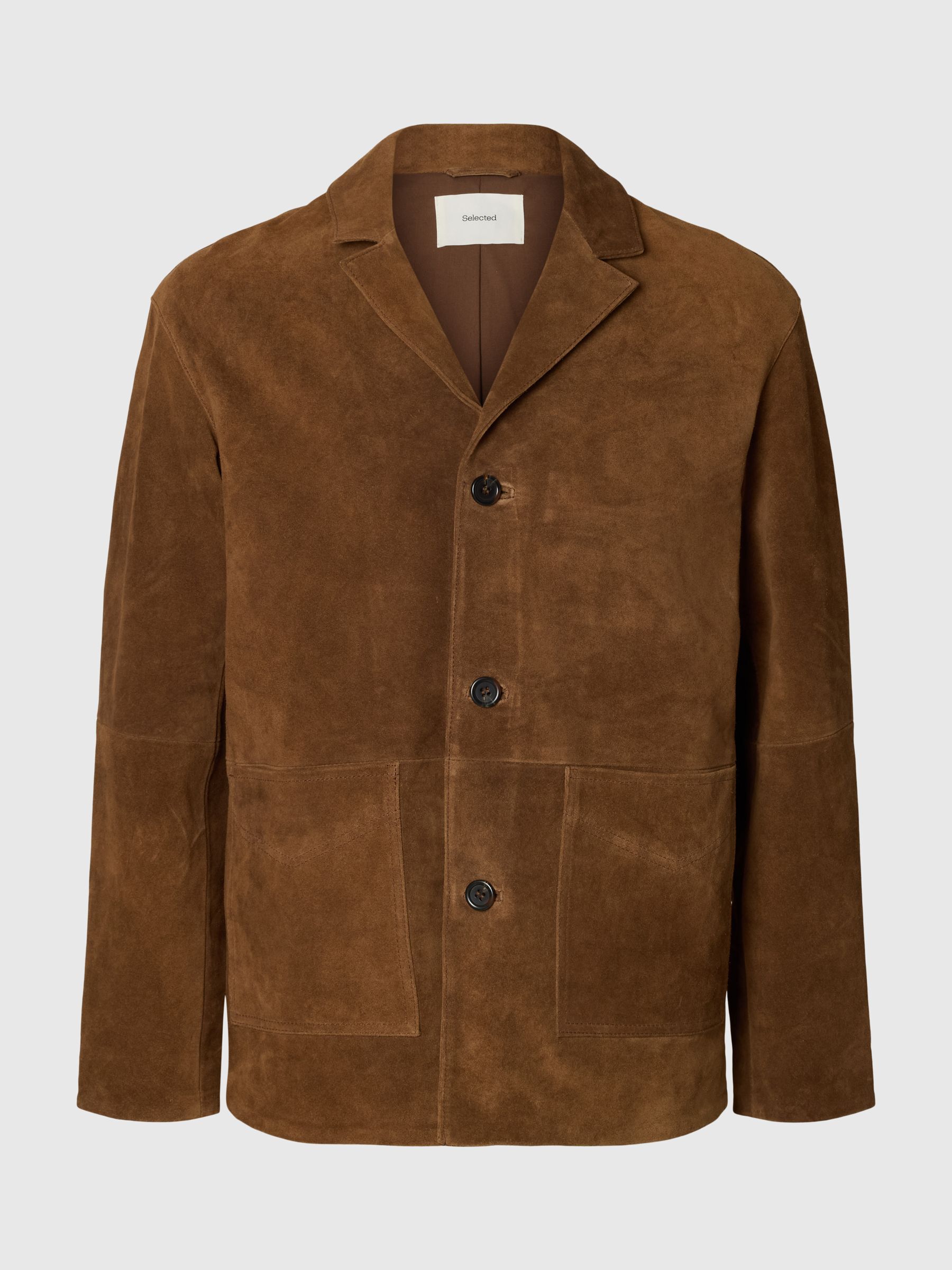 GAMUZA SOLAPAS CON MUESCAS CHAQUETA DE PIEL