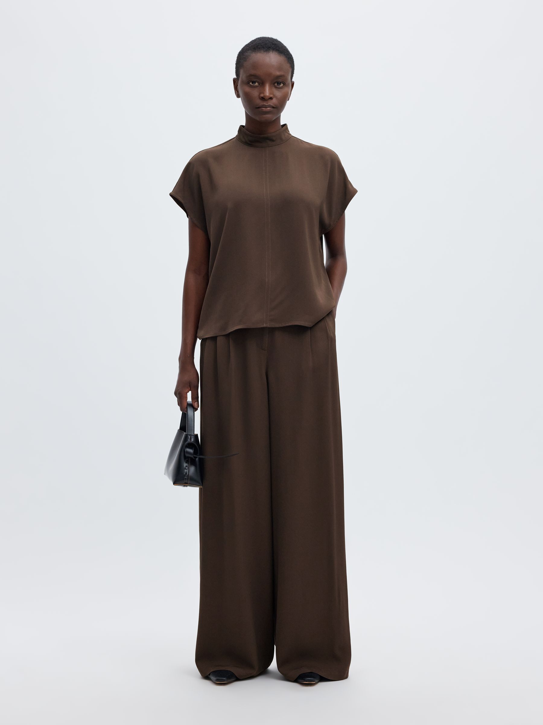 VISCOSE PANTALON À JAMBE AMPLE
