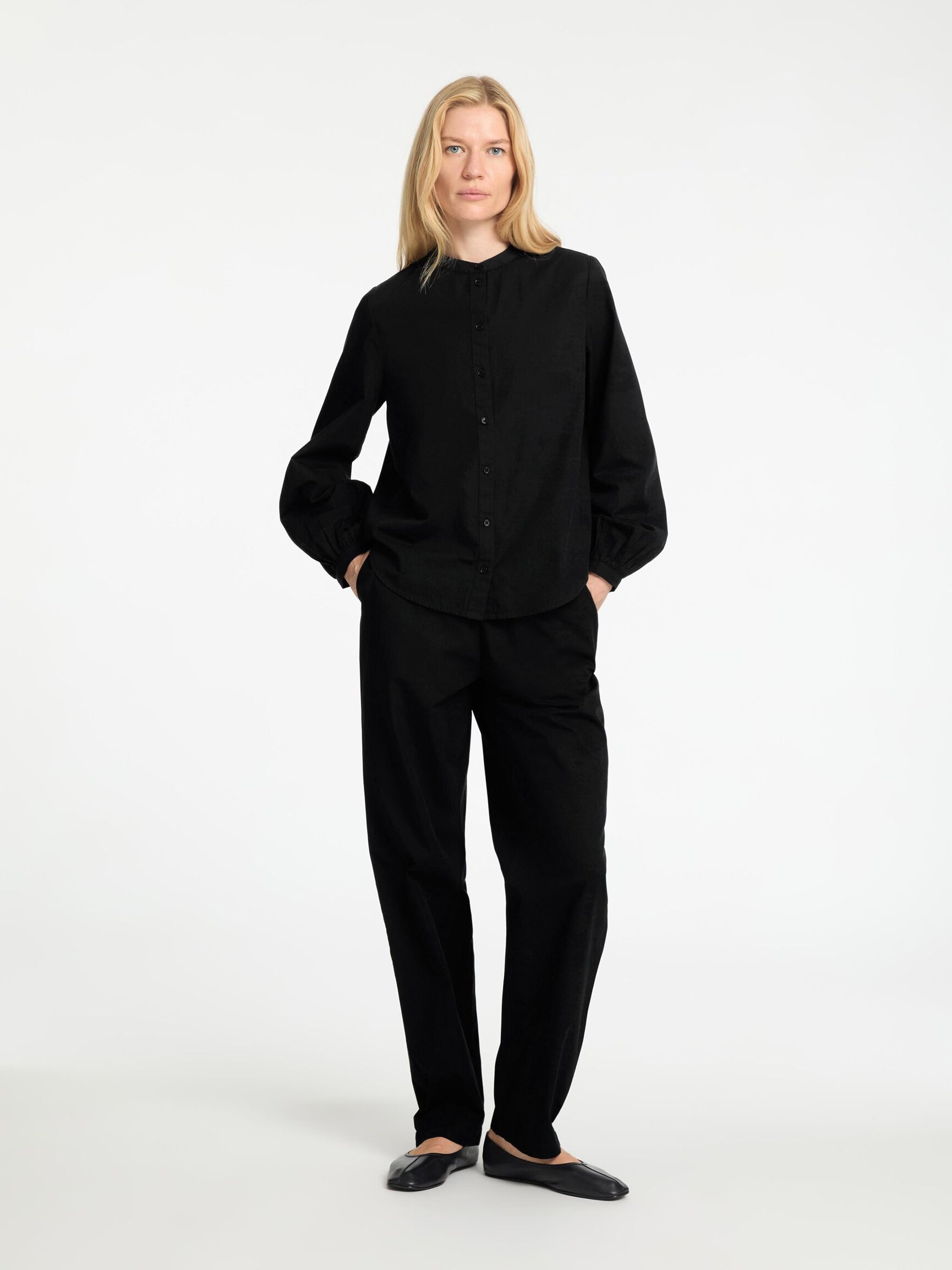 COTTON HIGH WAISTED TROUSERS