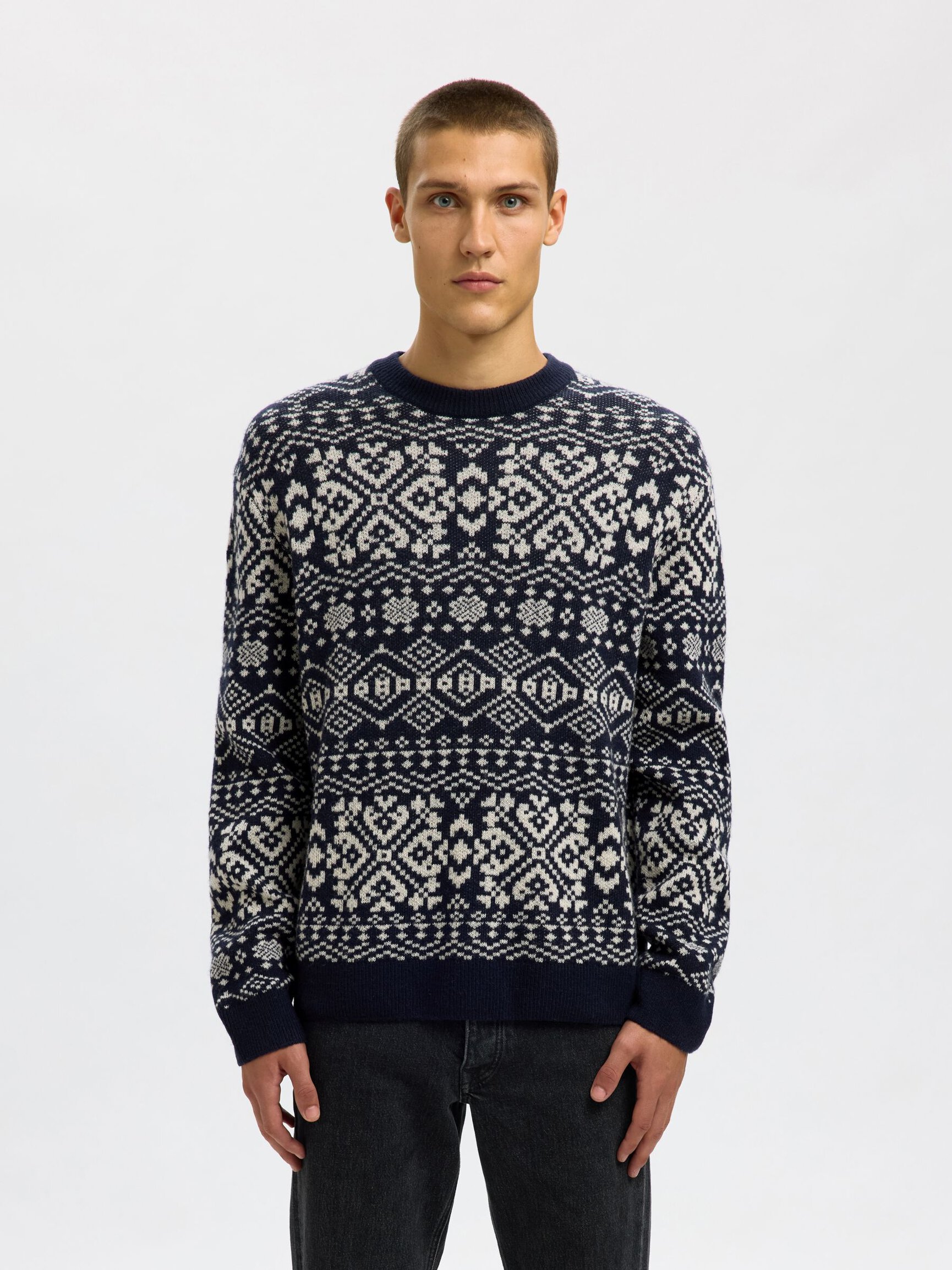 WOOL BLEND CREWNECK JUMPER