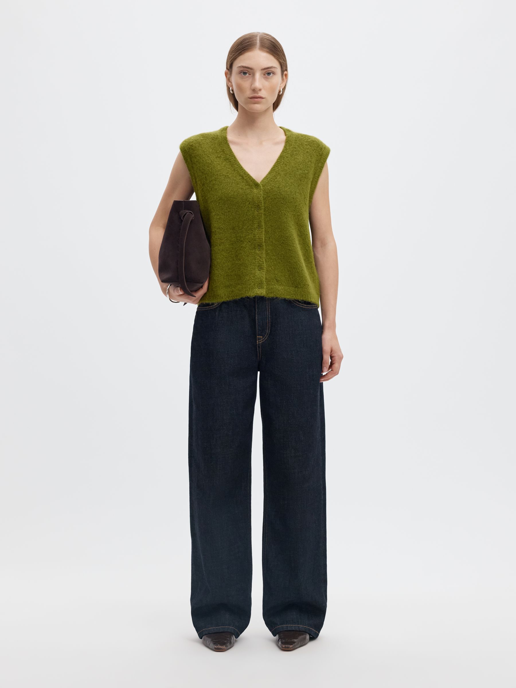 WOOL BLEND KNITTED VEST