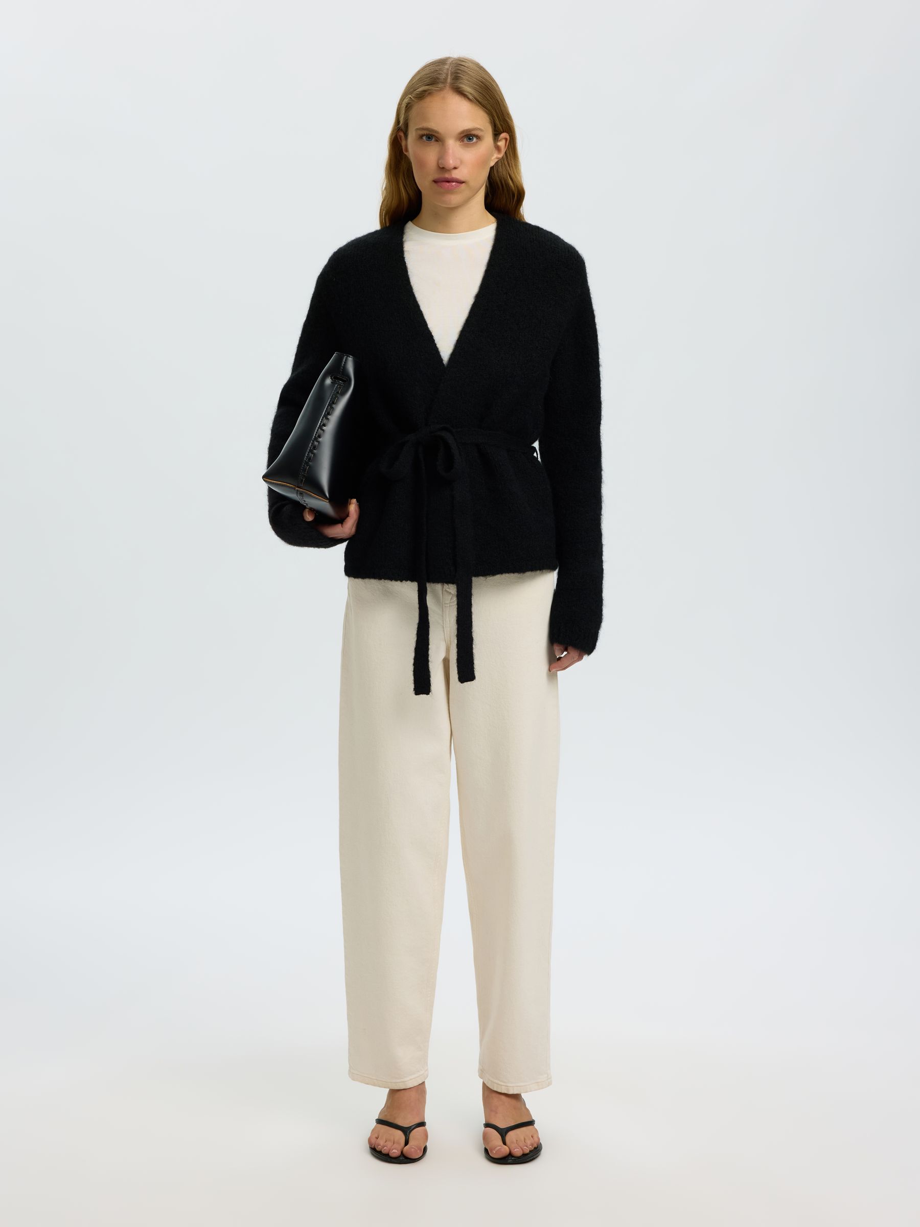 WOOL BLEND KNITTED CARDIGAN