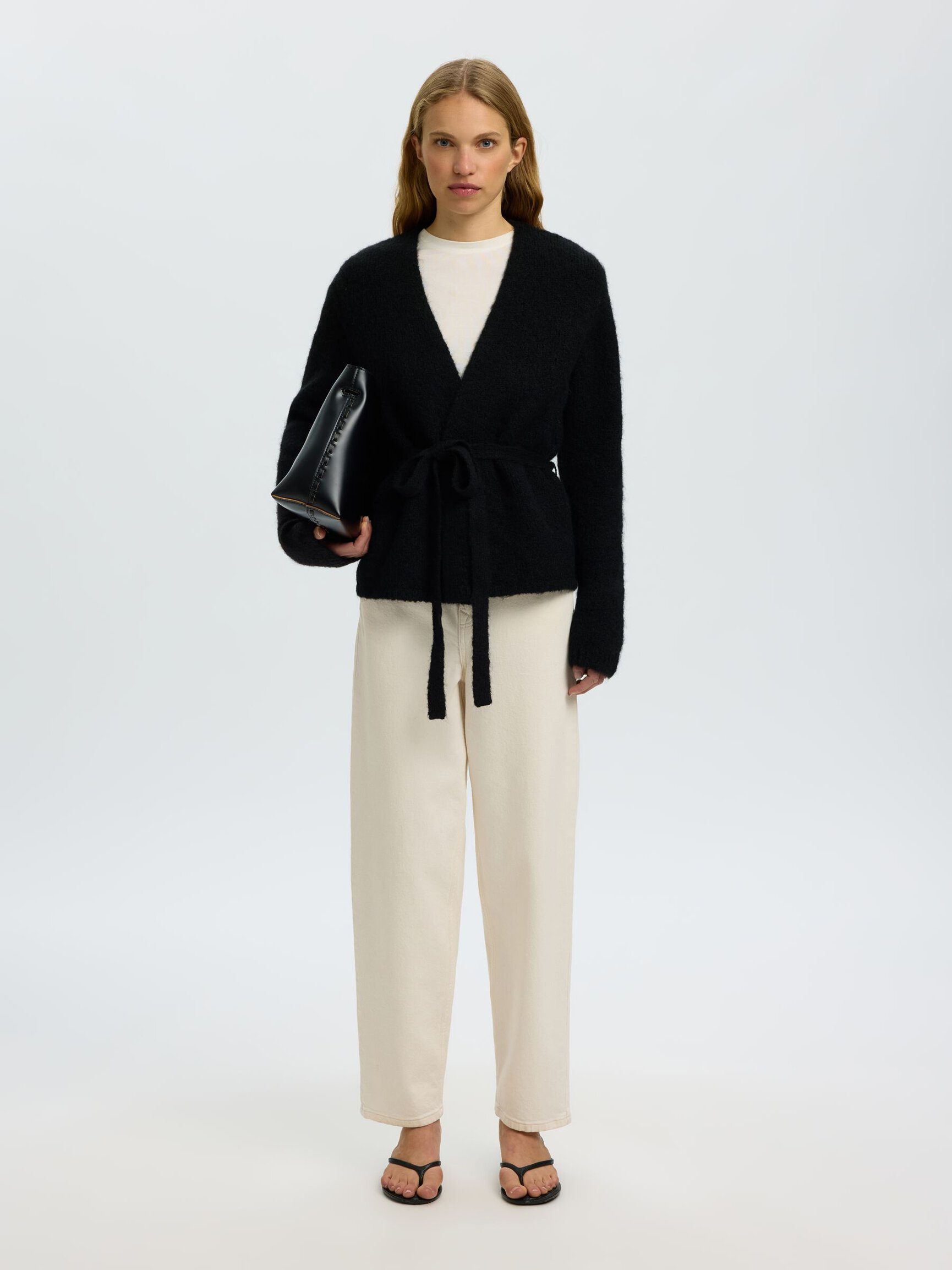 WOOL BLEND KNITTED CARDIGAN