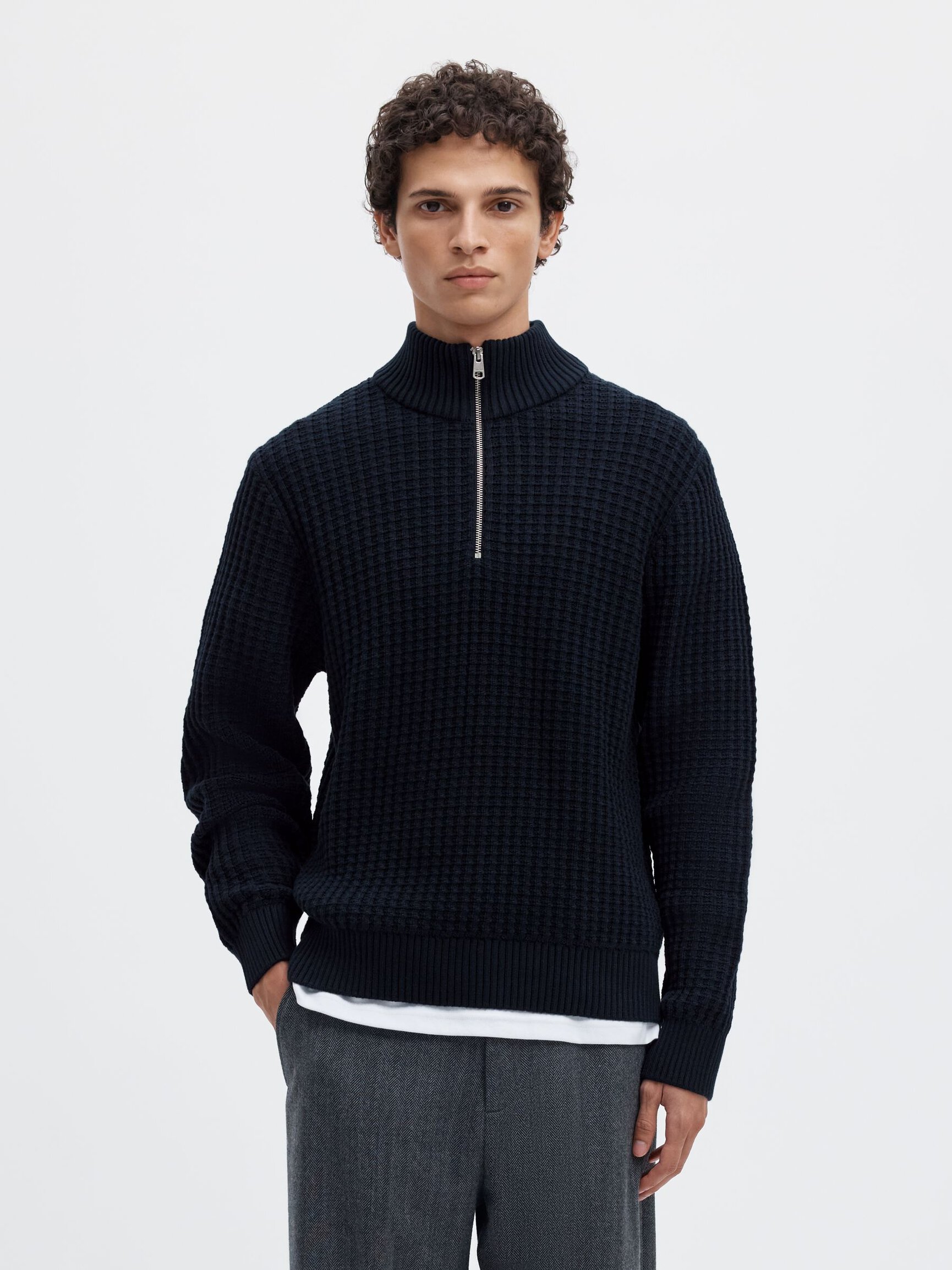 ORGANIC COTTON HALF-ZIP JUMPER