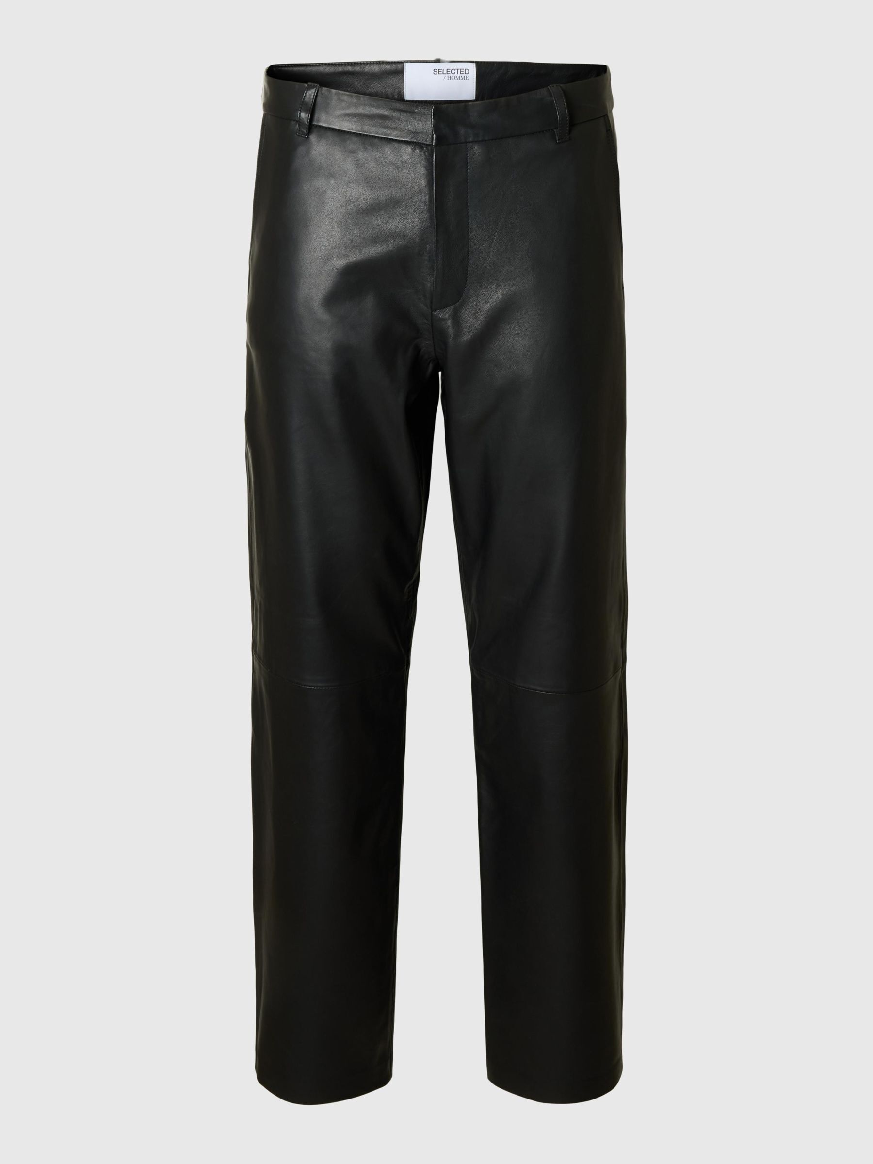 STRAIGHT FIT LEATHER TROUSERS