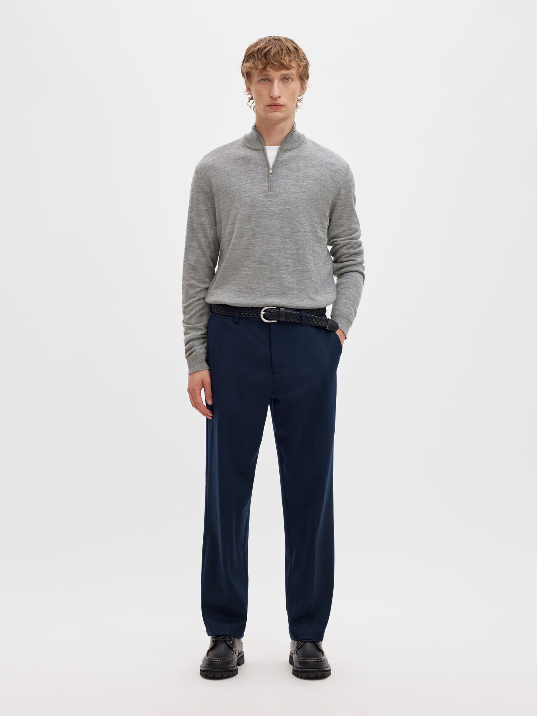 100% MERINO WOOL HALF-ZIP JUMPER