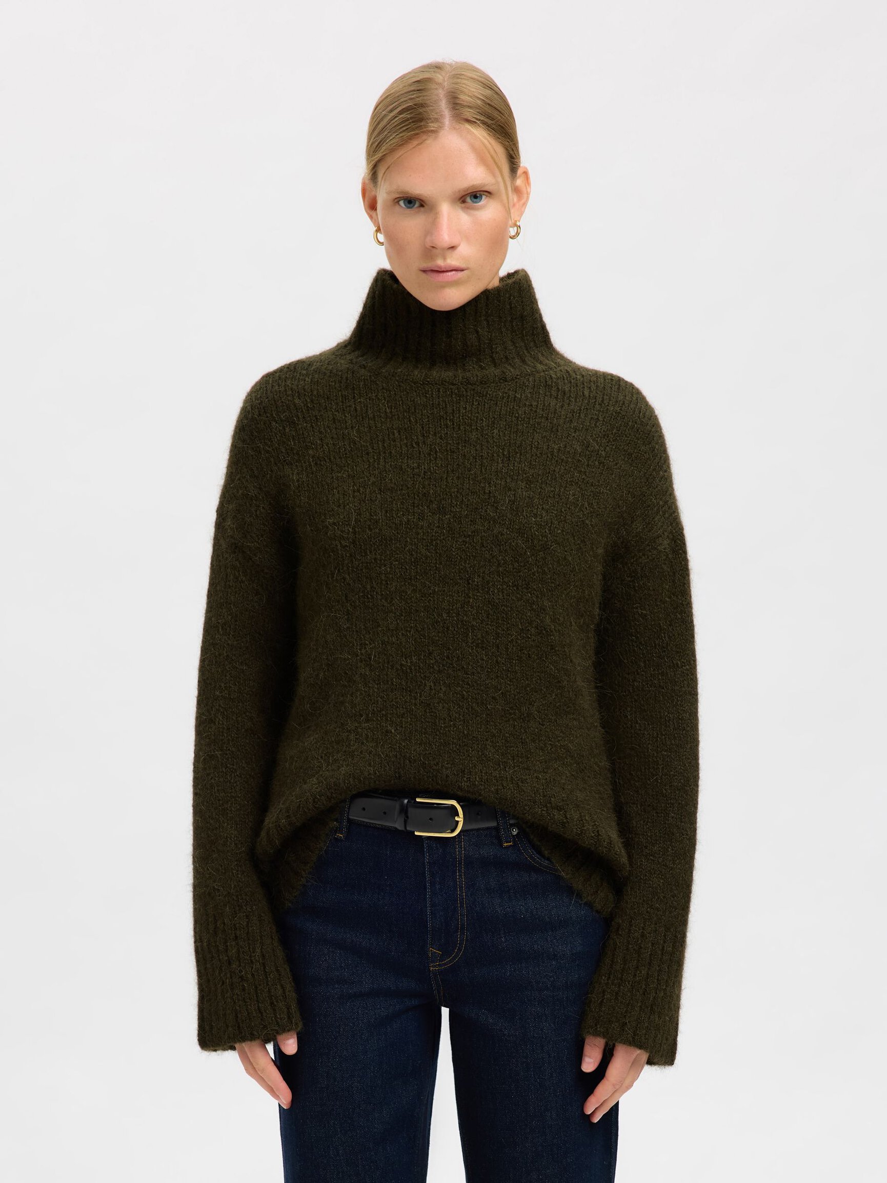 WOOL BLEND HIGH-NECK JUMPER