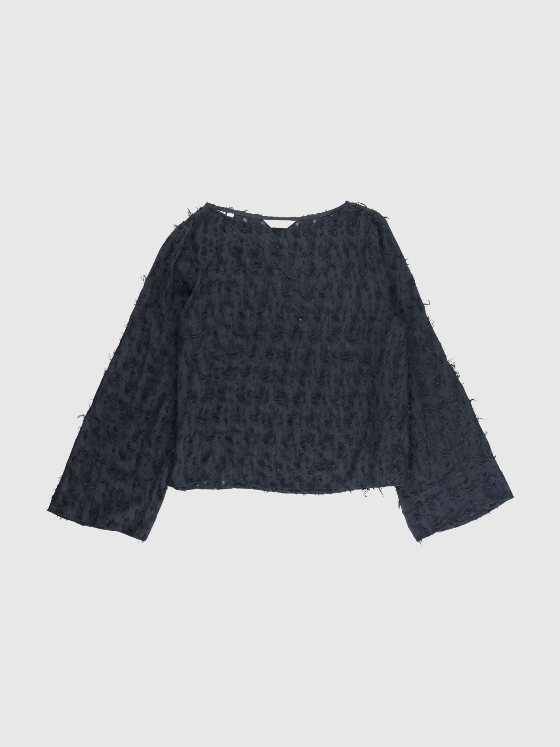 BOAT NECK JACQUARD BLOUSE