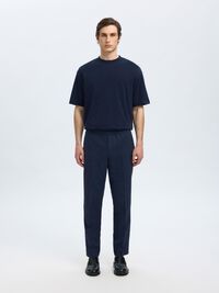 LINNENMIX PANTALON, Dark Navy, highres