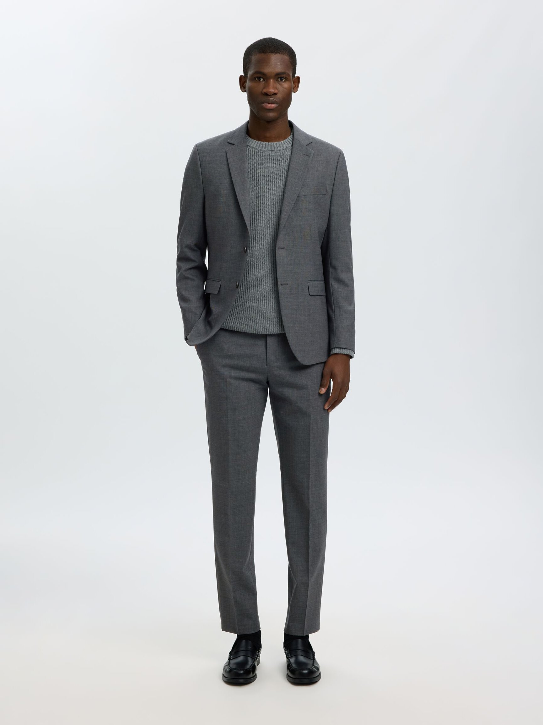WOOL BLEND SUIT TROUSERS