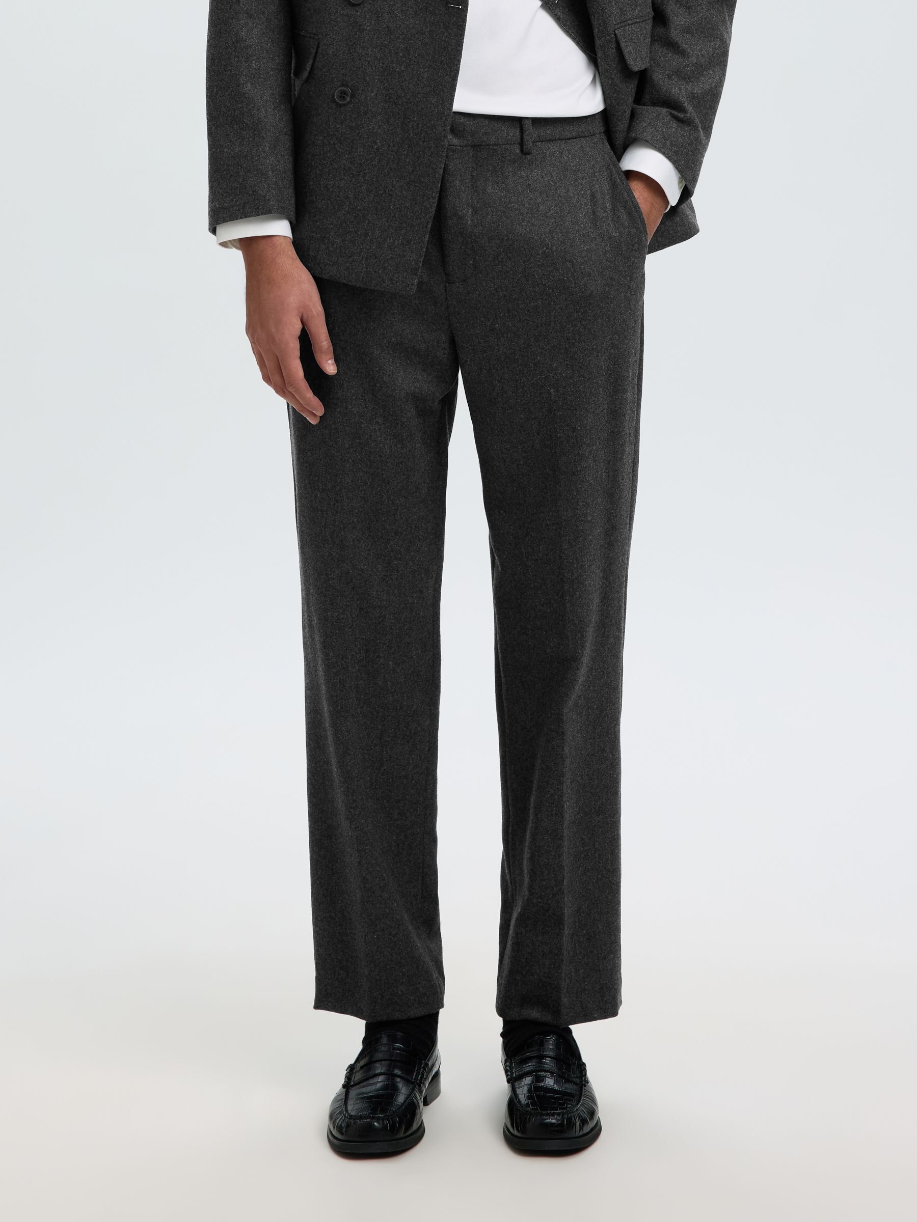 WOOL BLEND SUIT TROUSERS