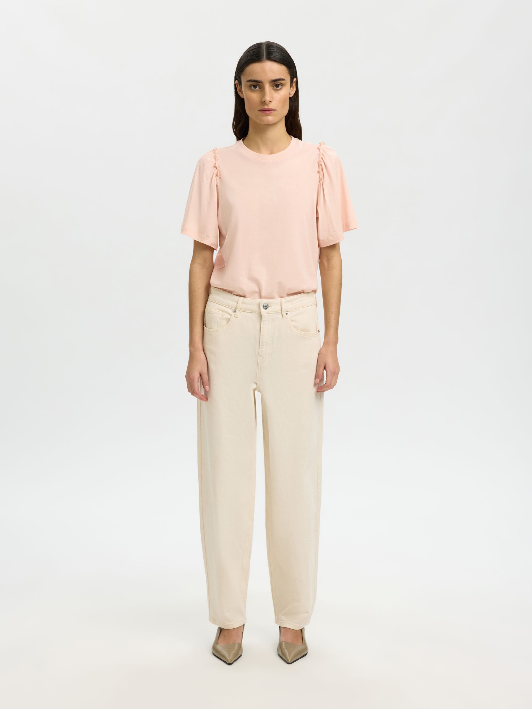 RUFFLED COTTON T-SHIRT