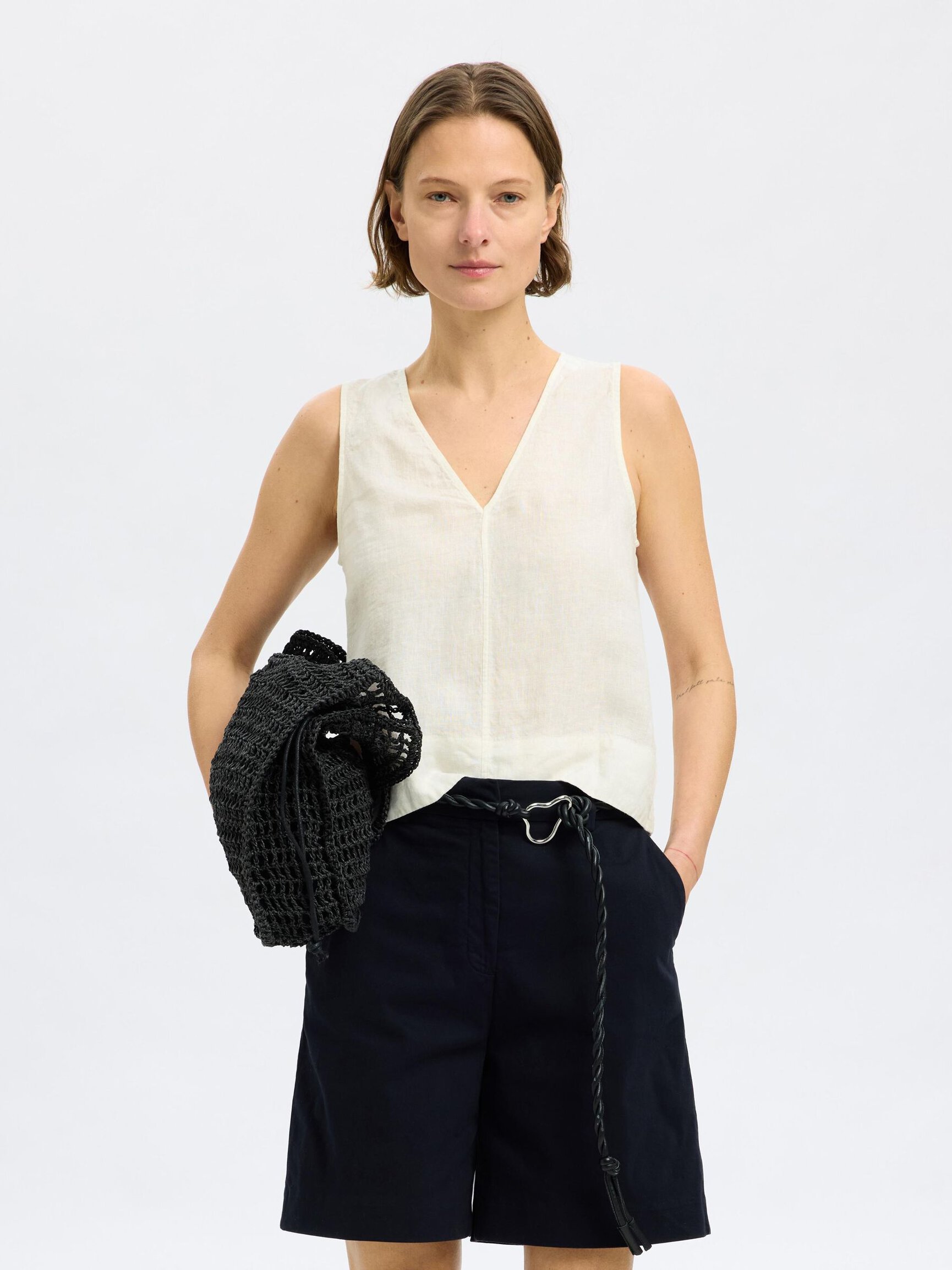 100% LINEN REVERSIBLE TOP