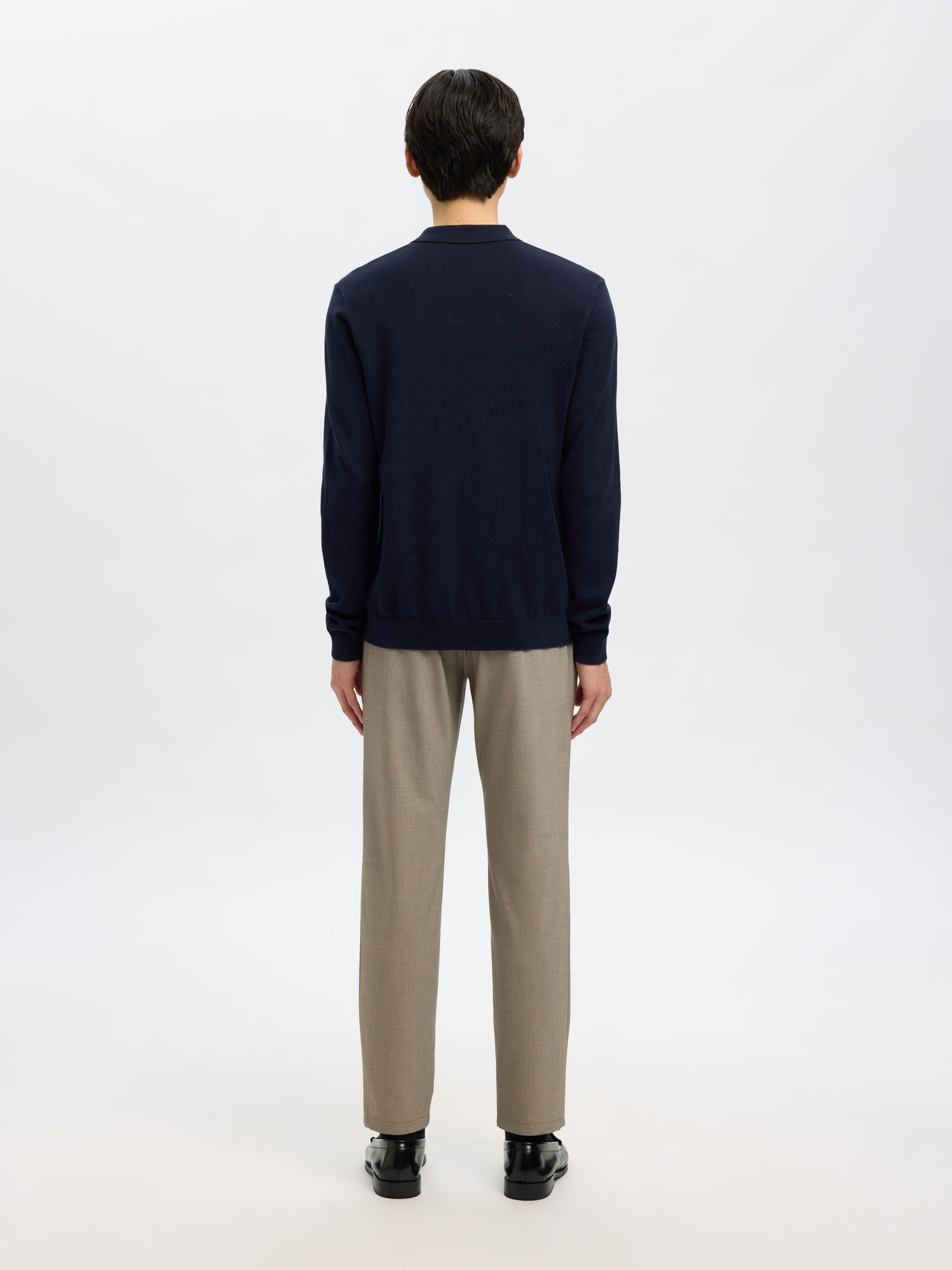 KNITTED LONG-SLEEVED POLO SHIRT