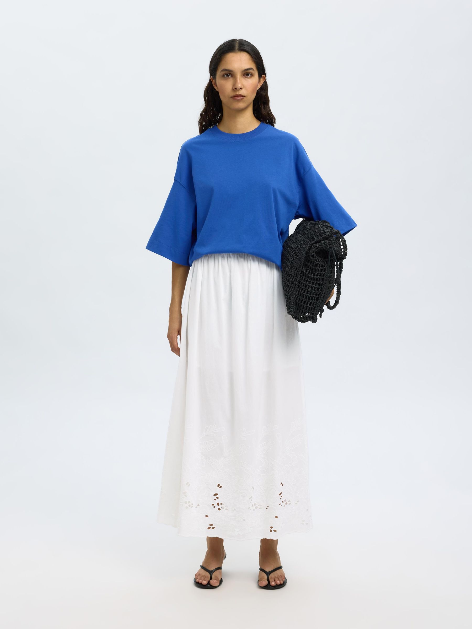 BRODERIE ANGLAISE MAXI SKIRT