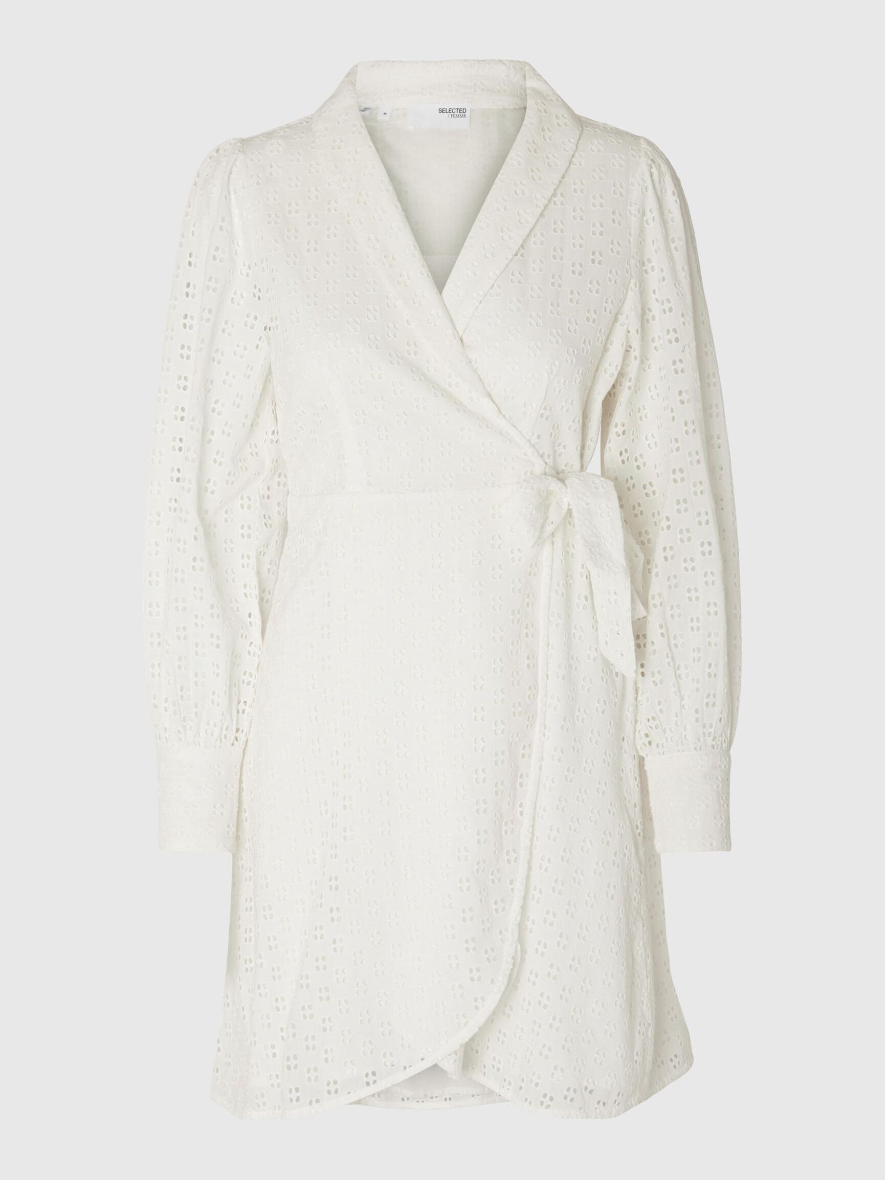 LONG-SLEEVED WRAP DRESS, Snow White, highres