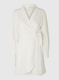 LONG-SLEEVED WRAP DRESS, Snow White, highres