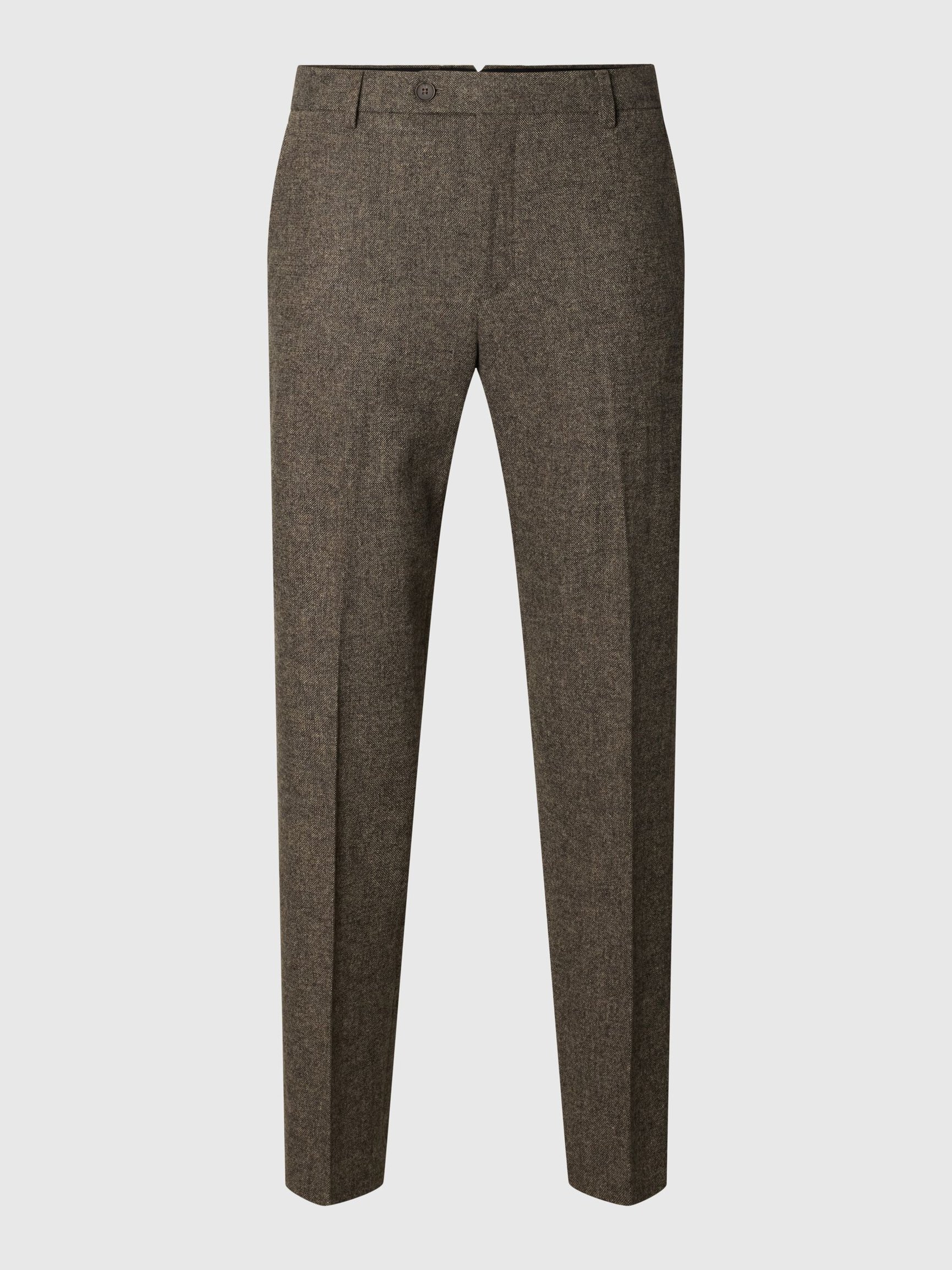 CHECKED WOOL BLEND SUIT TROUSERS