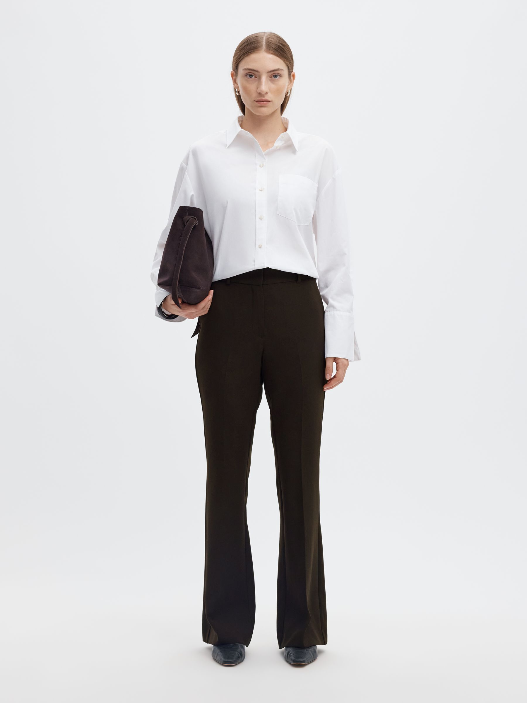 SLIM FIT FLARED TROUSERS