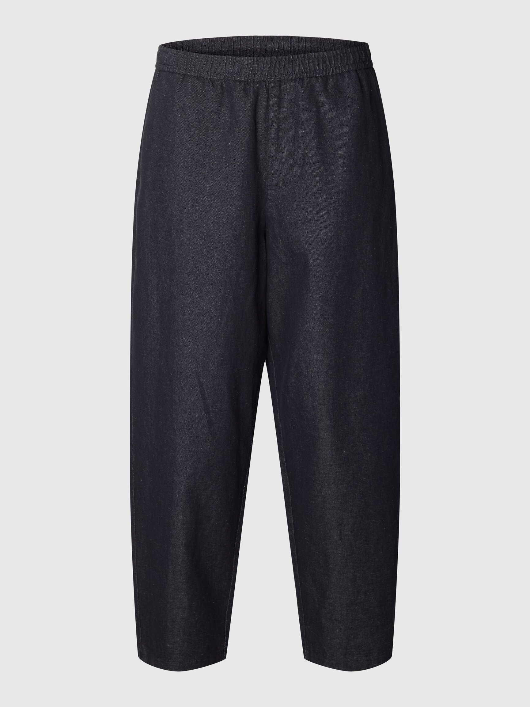 COTTON BLEND BARREL FIT TROUSERS