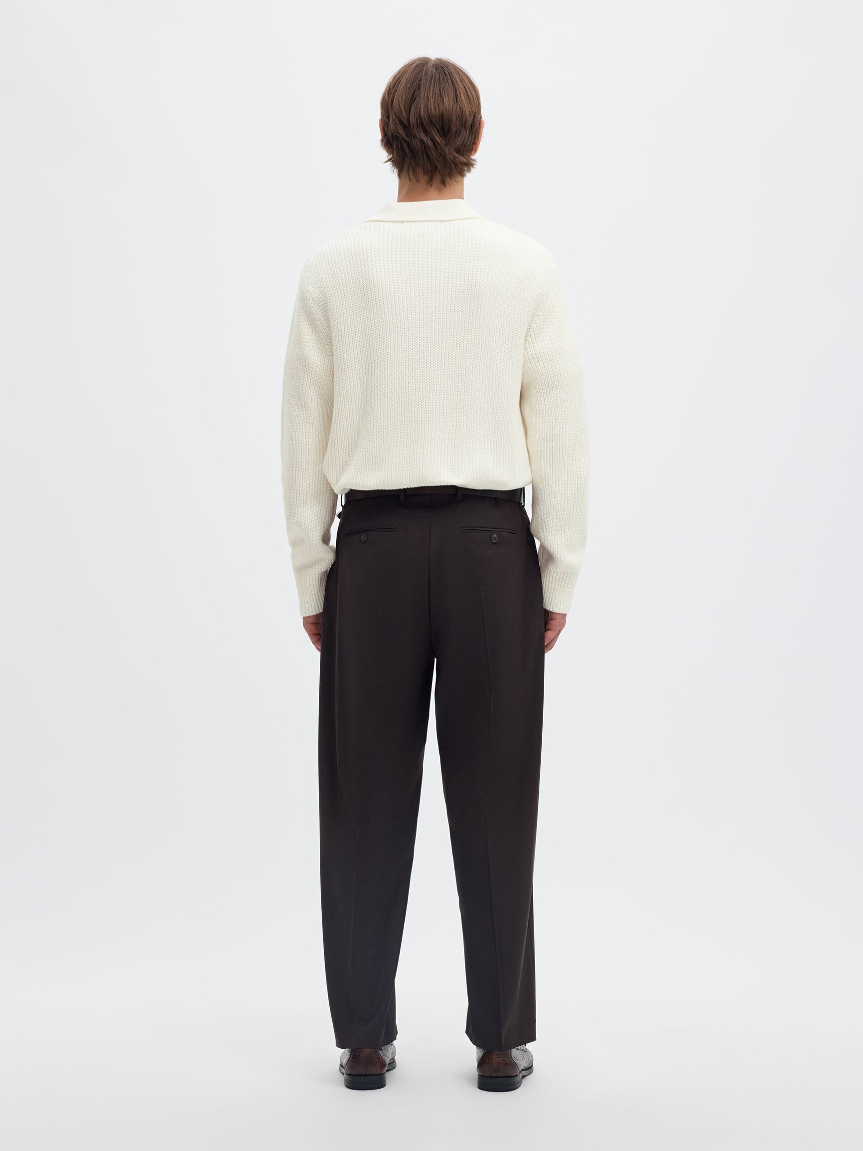 RIBBED KNITTED POLO SHIRT