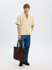 WAFFLED SHORT SLEEVED SHIRT, Fog, highres