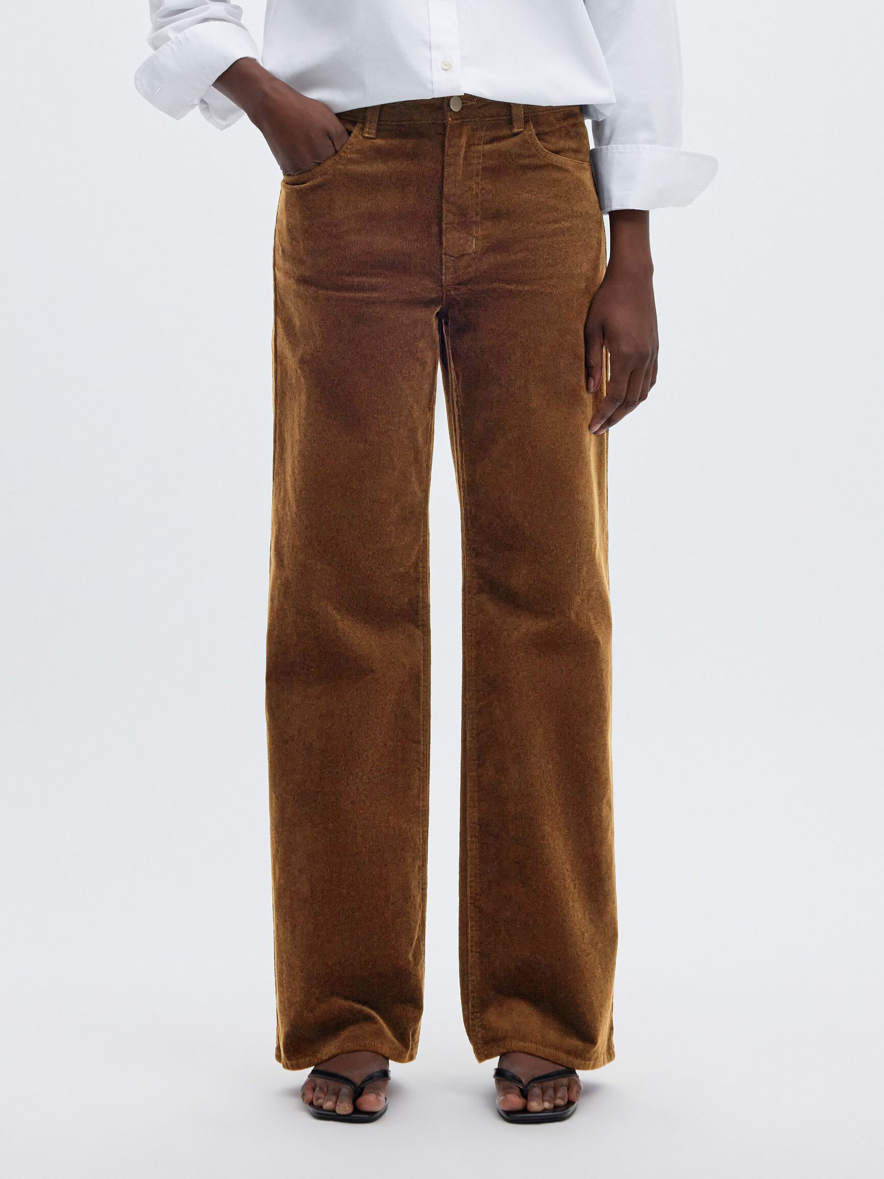 WIDE FIT CORDUROY TROUSERS