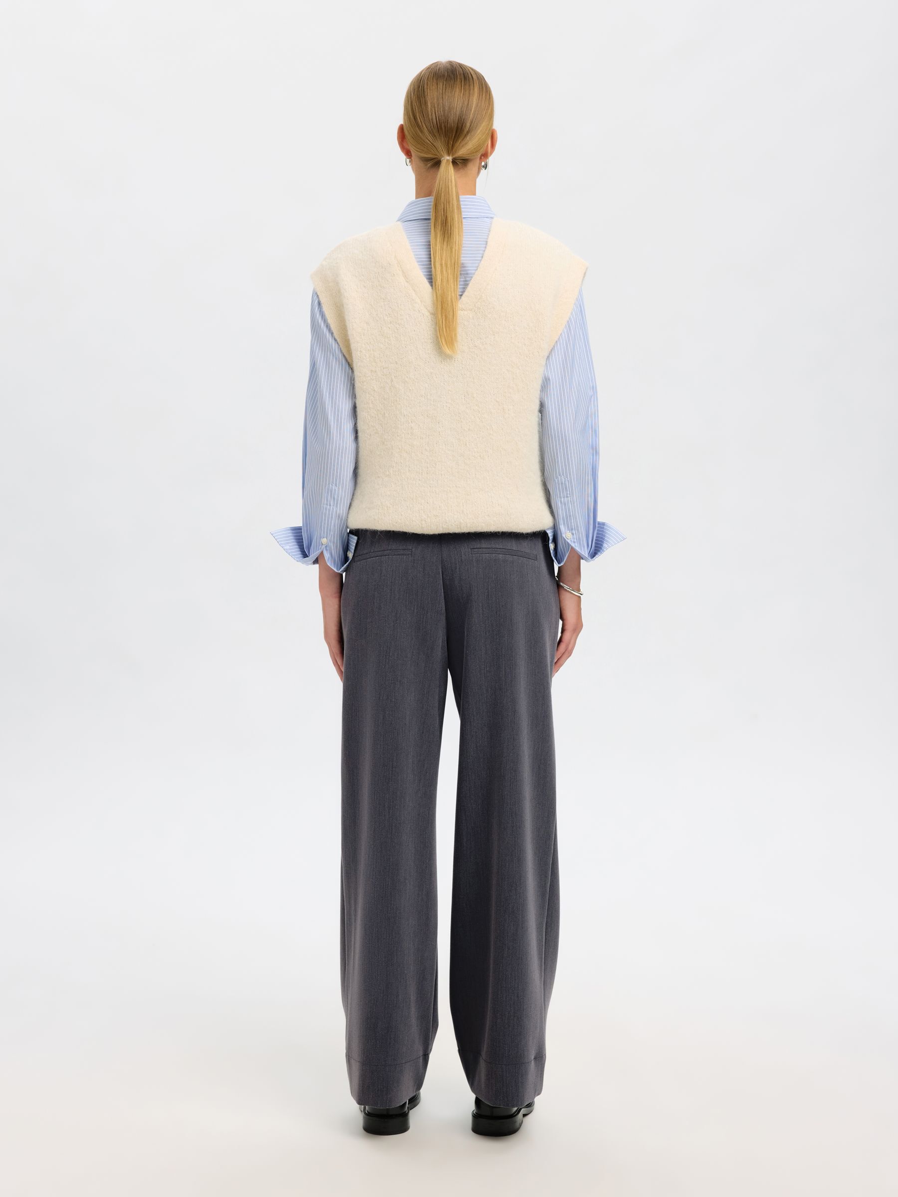 MID WAIST WIDE-LEG TROUSERS