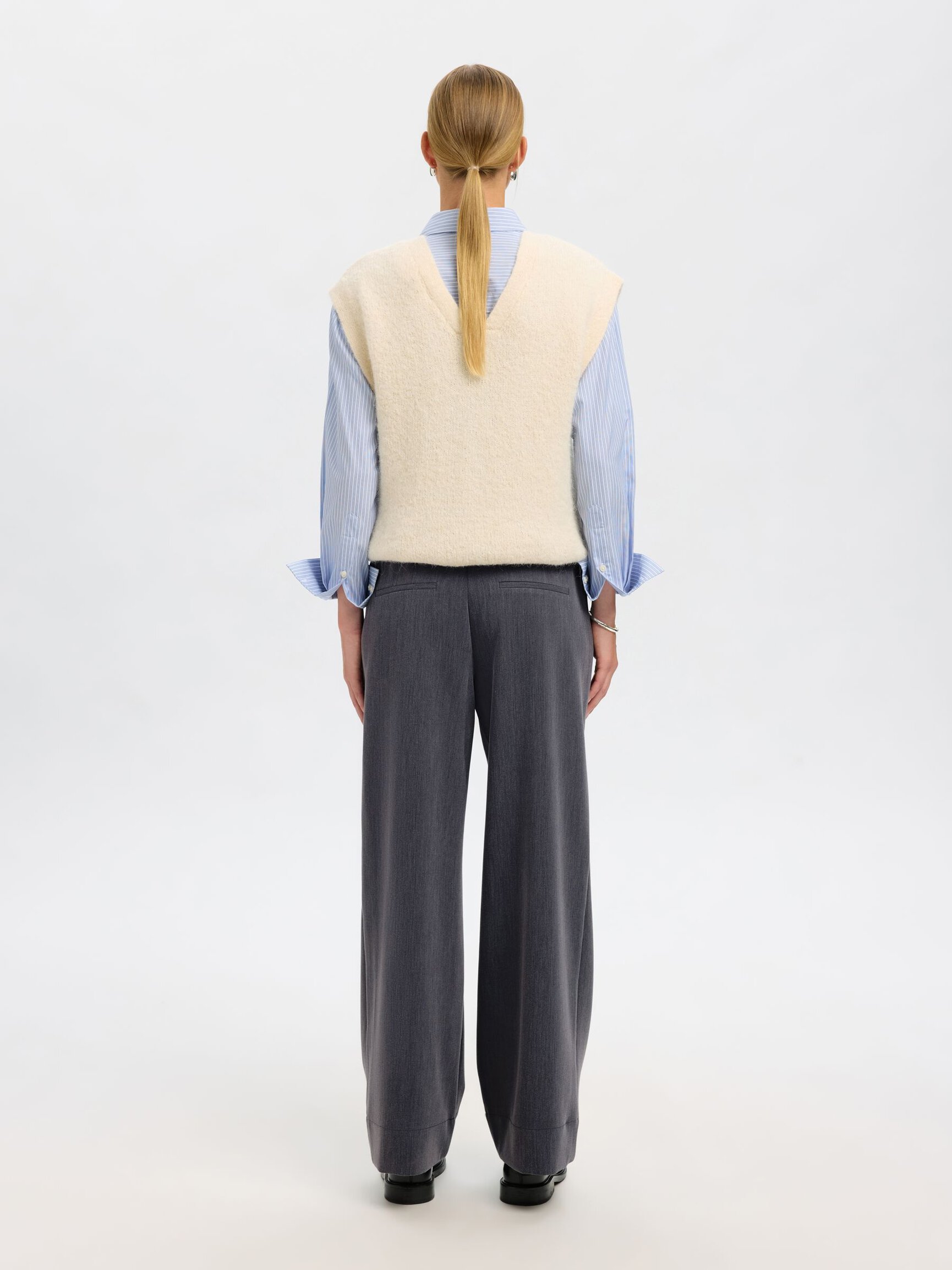 MID WAIST WIDE-LEG TROUSERS