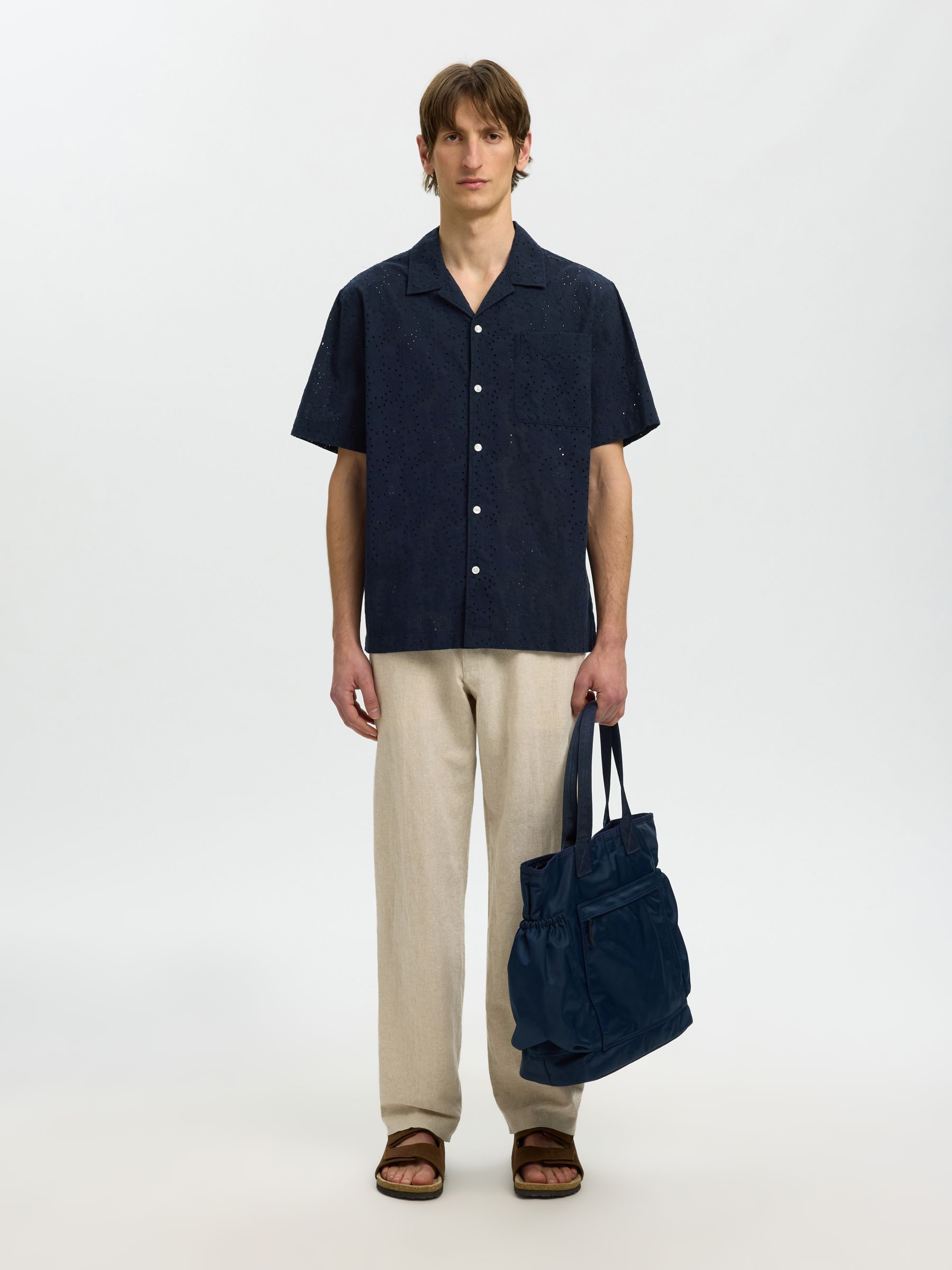 BRODERIE ANGLAISE SHORT SLEEVED SHIRT