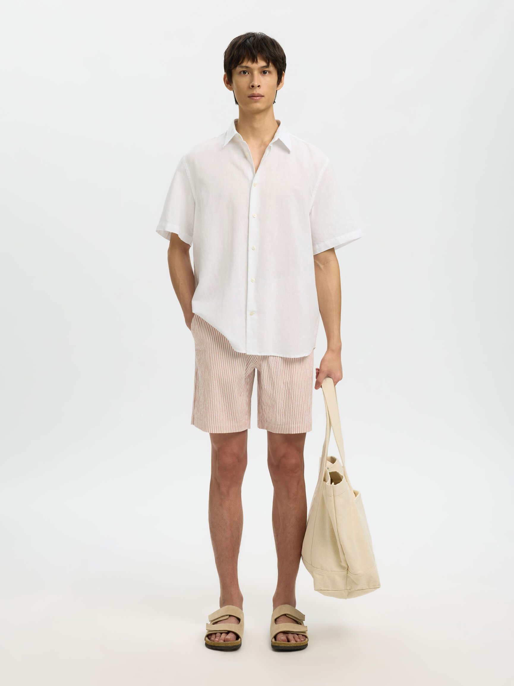 REGULAR FIT LINEN-BLEND SHIRT