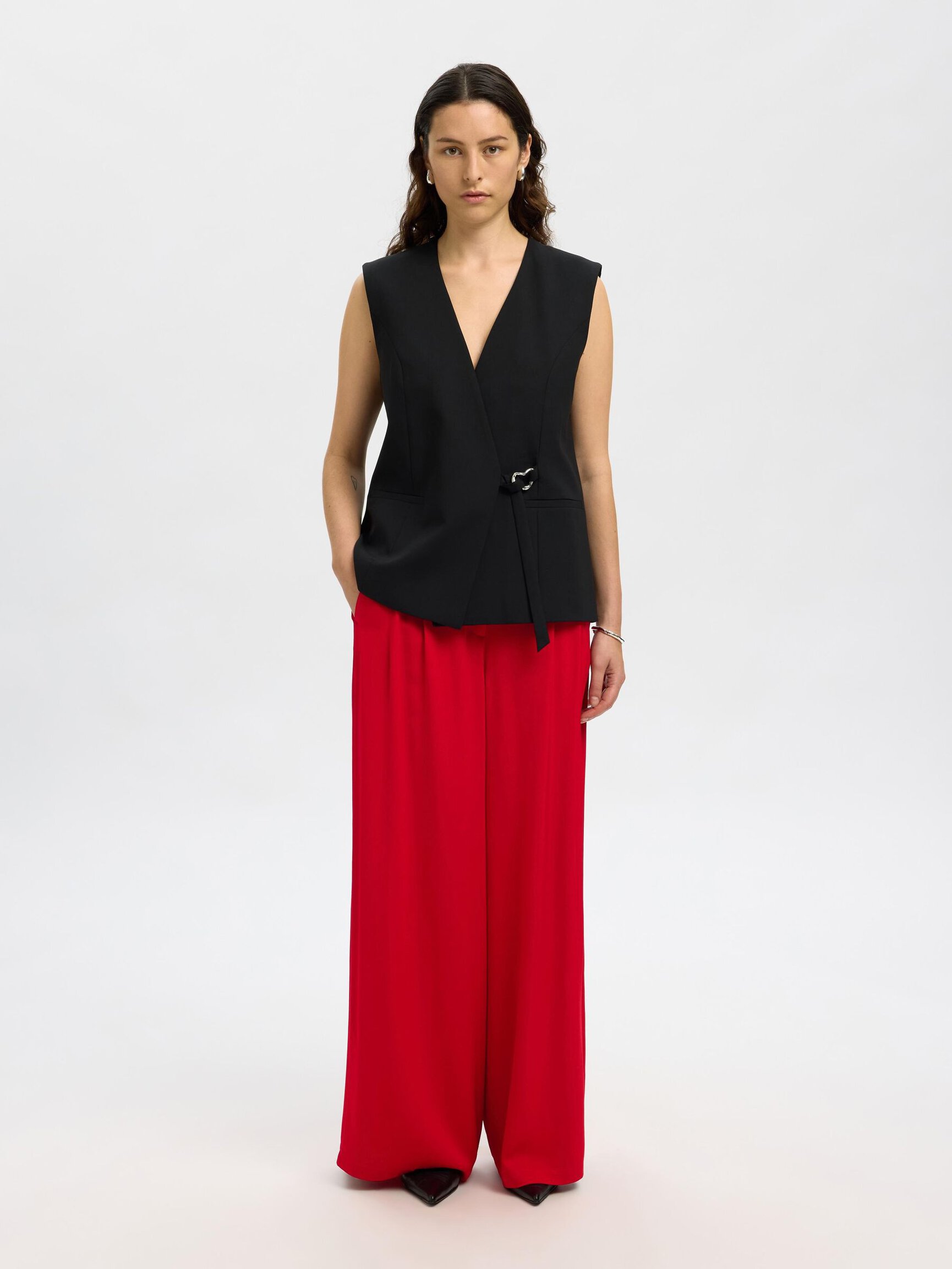 VISCOSE WIDE-LEG TROUSERS