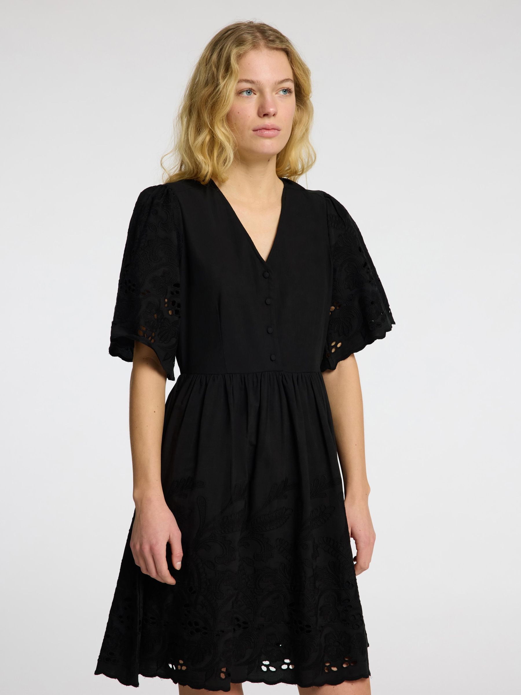 EMBROIDERED MINI DRESS