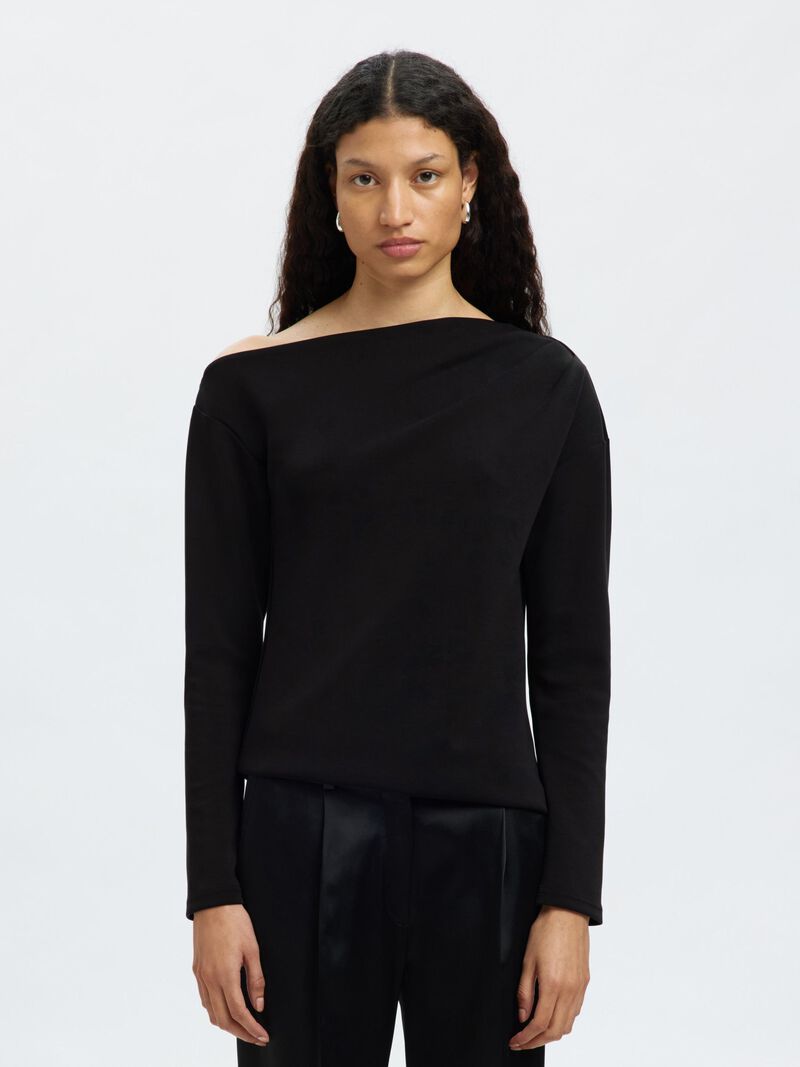 Long Sleeved Off-shoulder Top