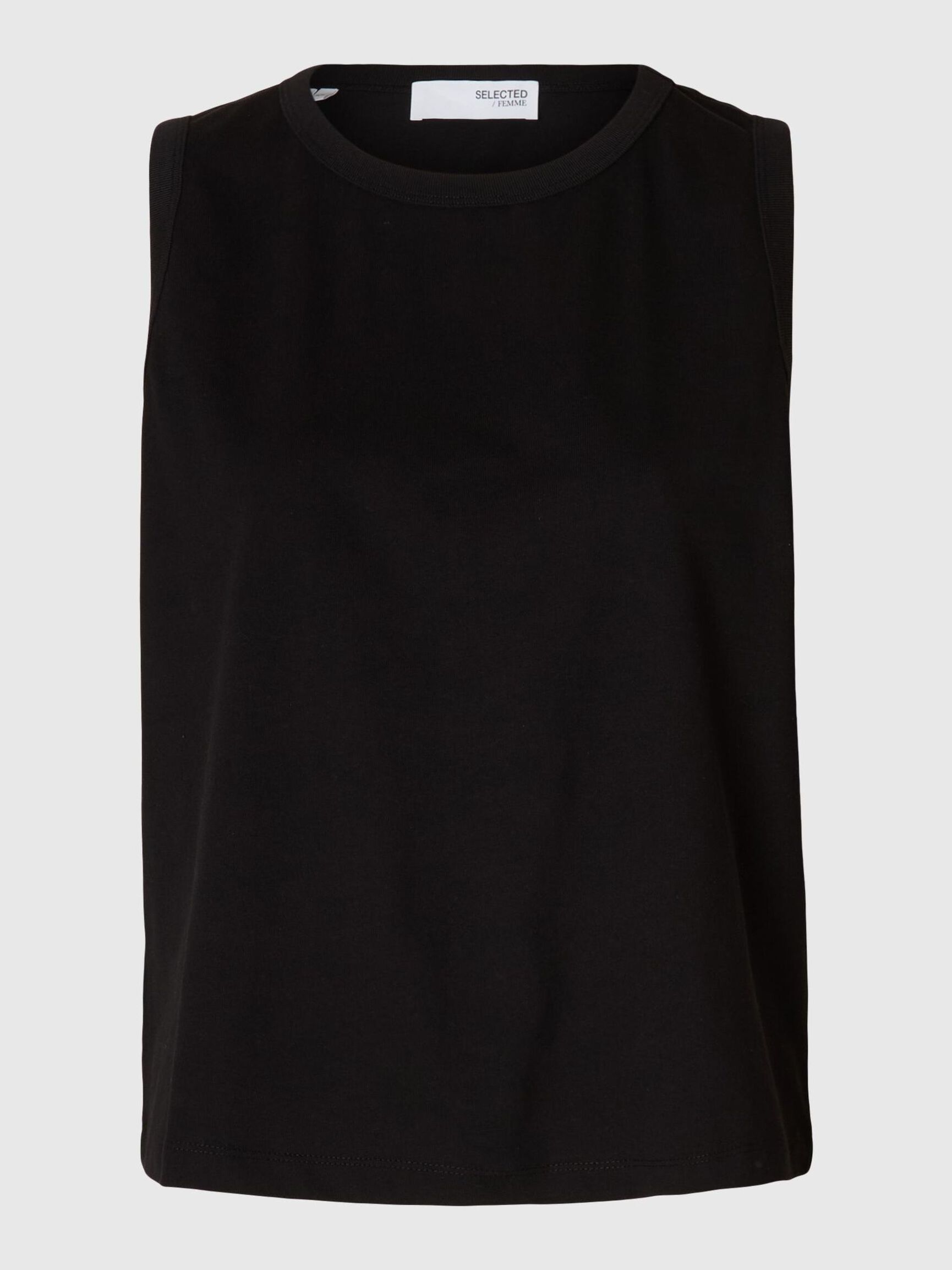 100% BAUMWOLL TANKTOP, Black, highres